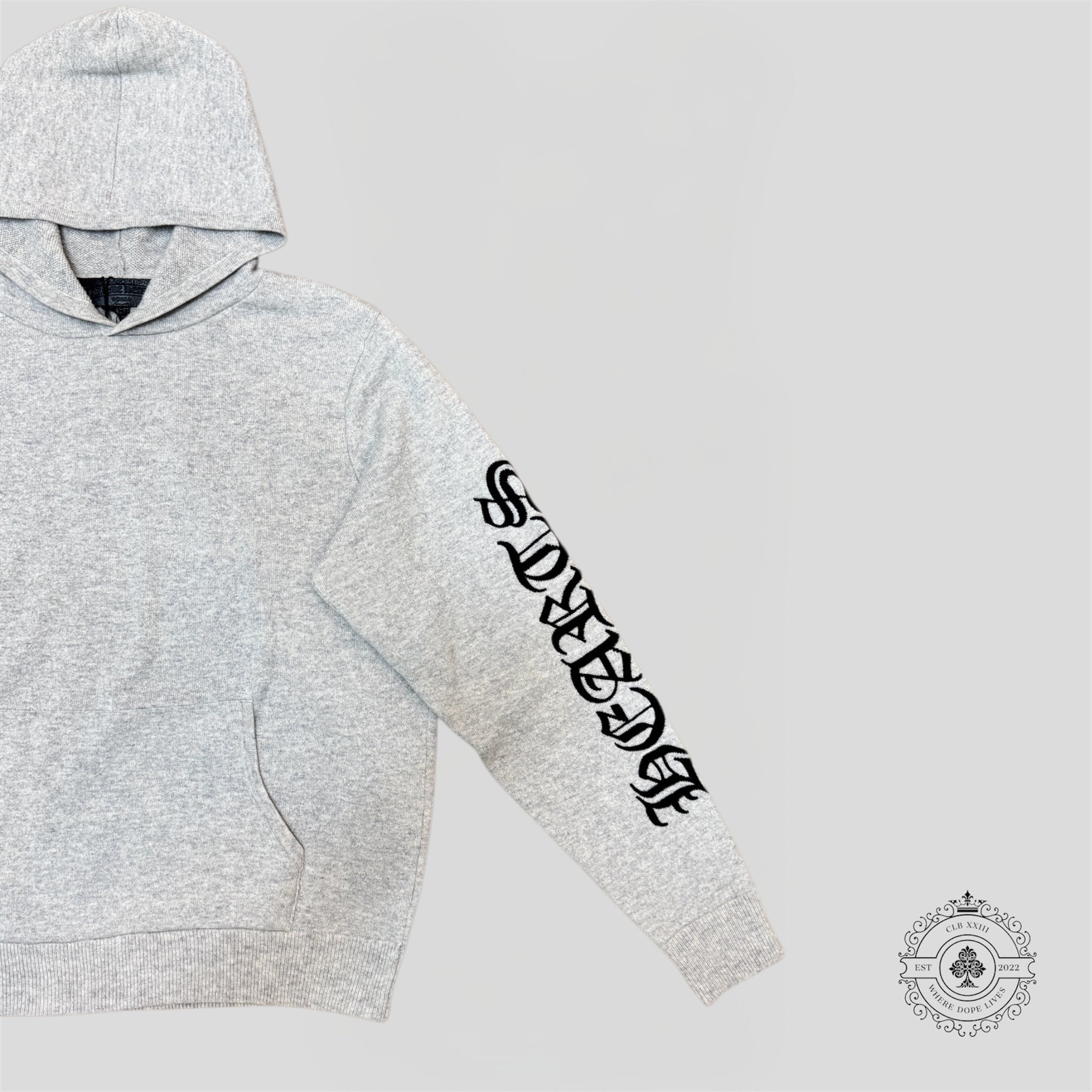 Chrome Hearts Life Sentence Cashmere Hoodie in Grey