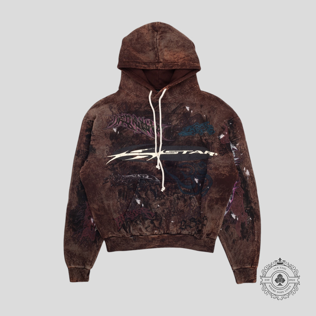 Hellstar H Star Hoodie in Brown