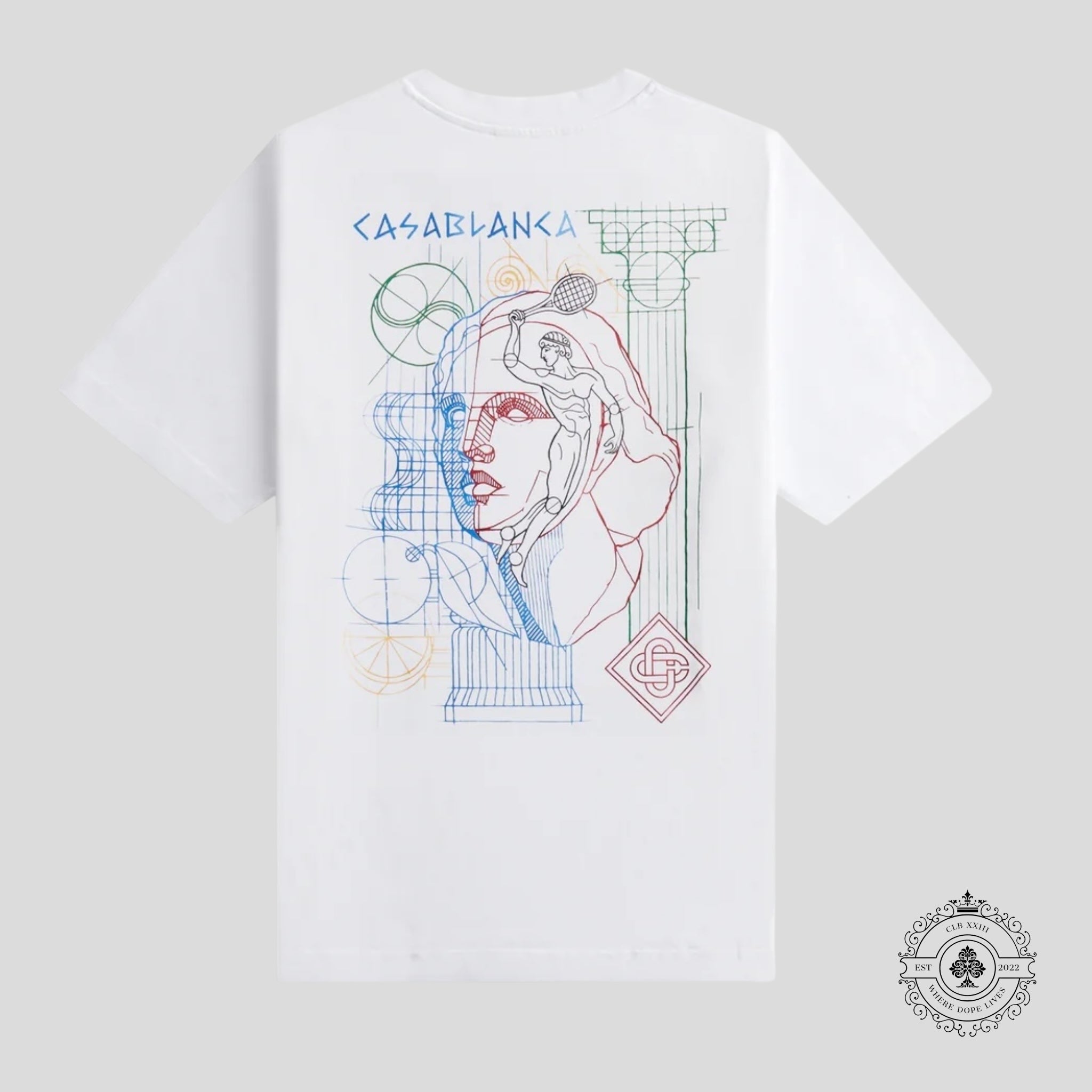 Casablanca Drawing Lab Printed Tee in White