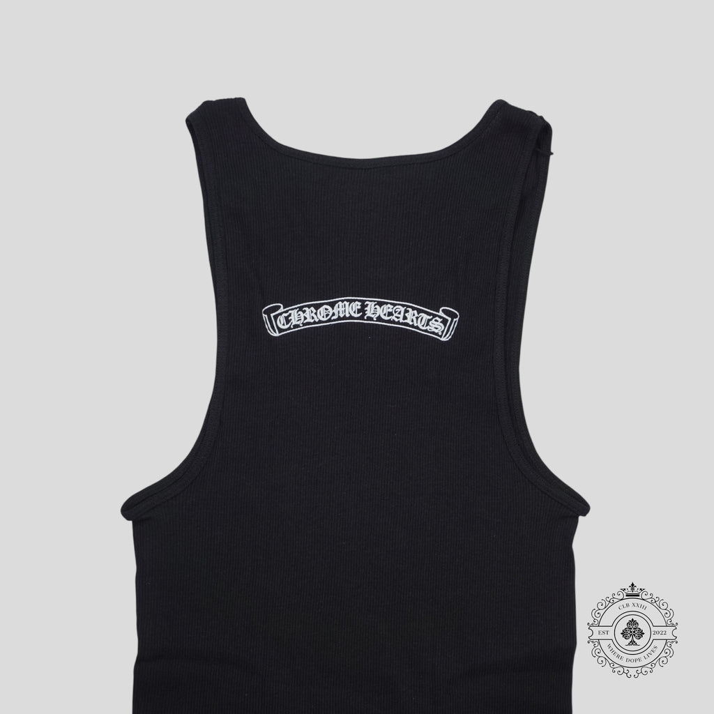 Chrome Hearts Neck Script Logo Tank Top in Black