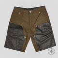 Chrome Hearts Leather Knee Nylon Shorts in Brown / Pink