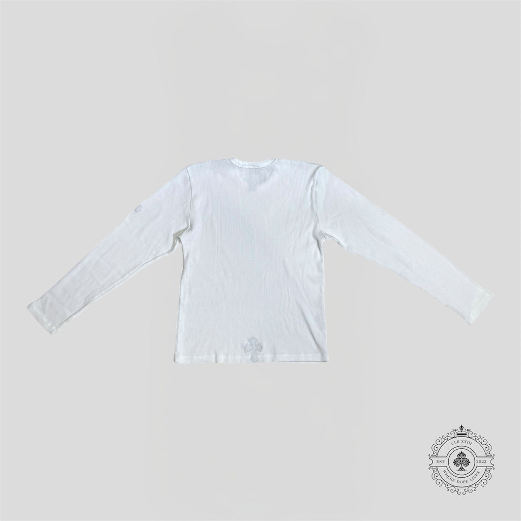 Chrome Hearts Leather Cross Patch Thermal Shirt in White