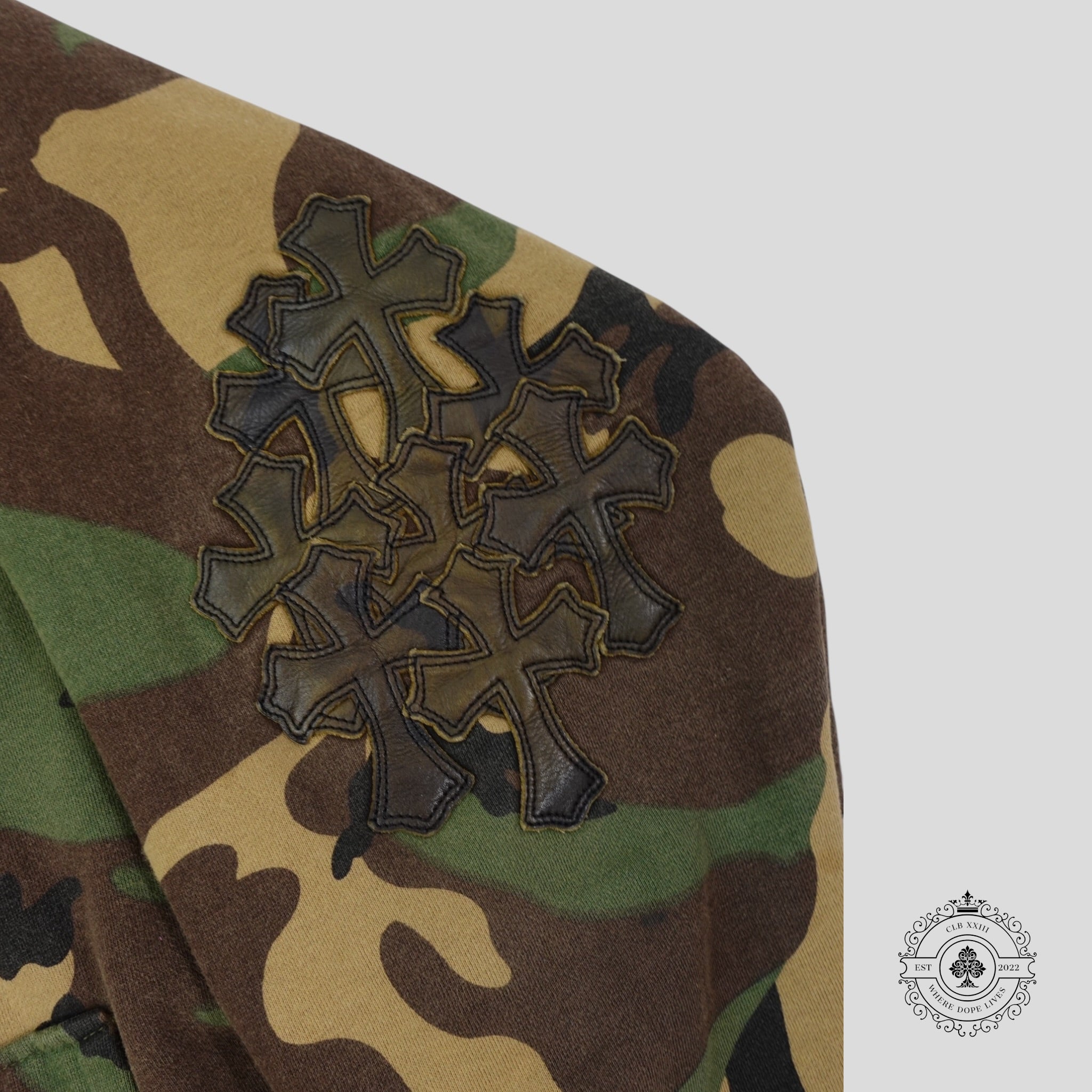 Chrome Hearts Vintage Cross Patch Thermal Zip Up Hoodie