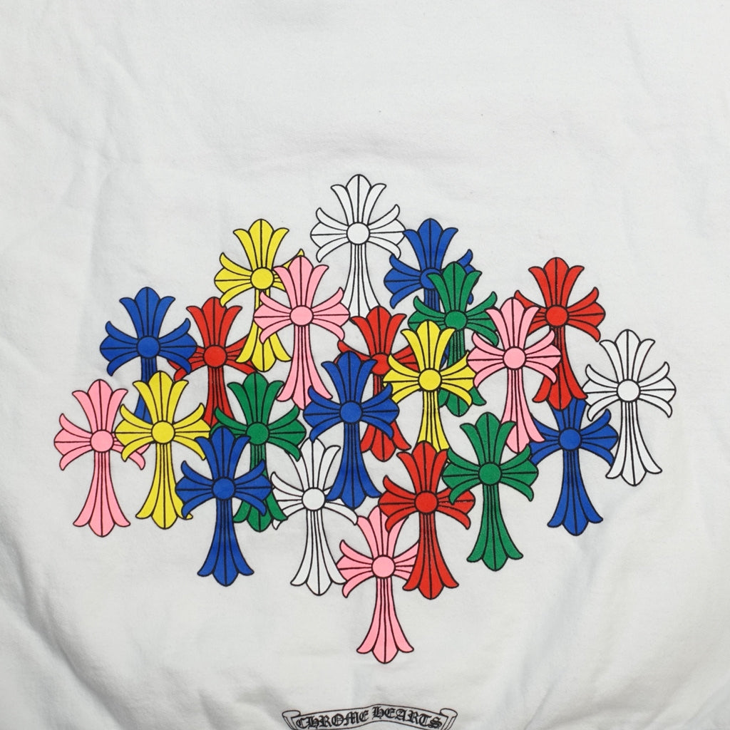 Chrome Hearts Triple Cross Hoodie in White/Multicolor
