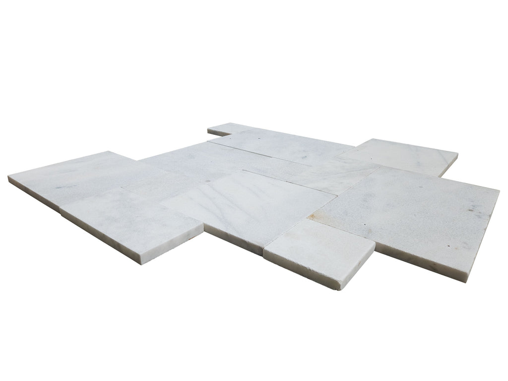 Mugla White Marble Sandblasted Brushed Paver