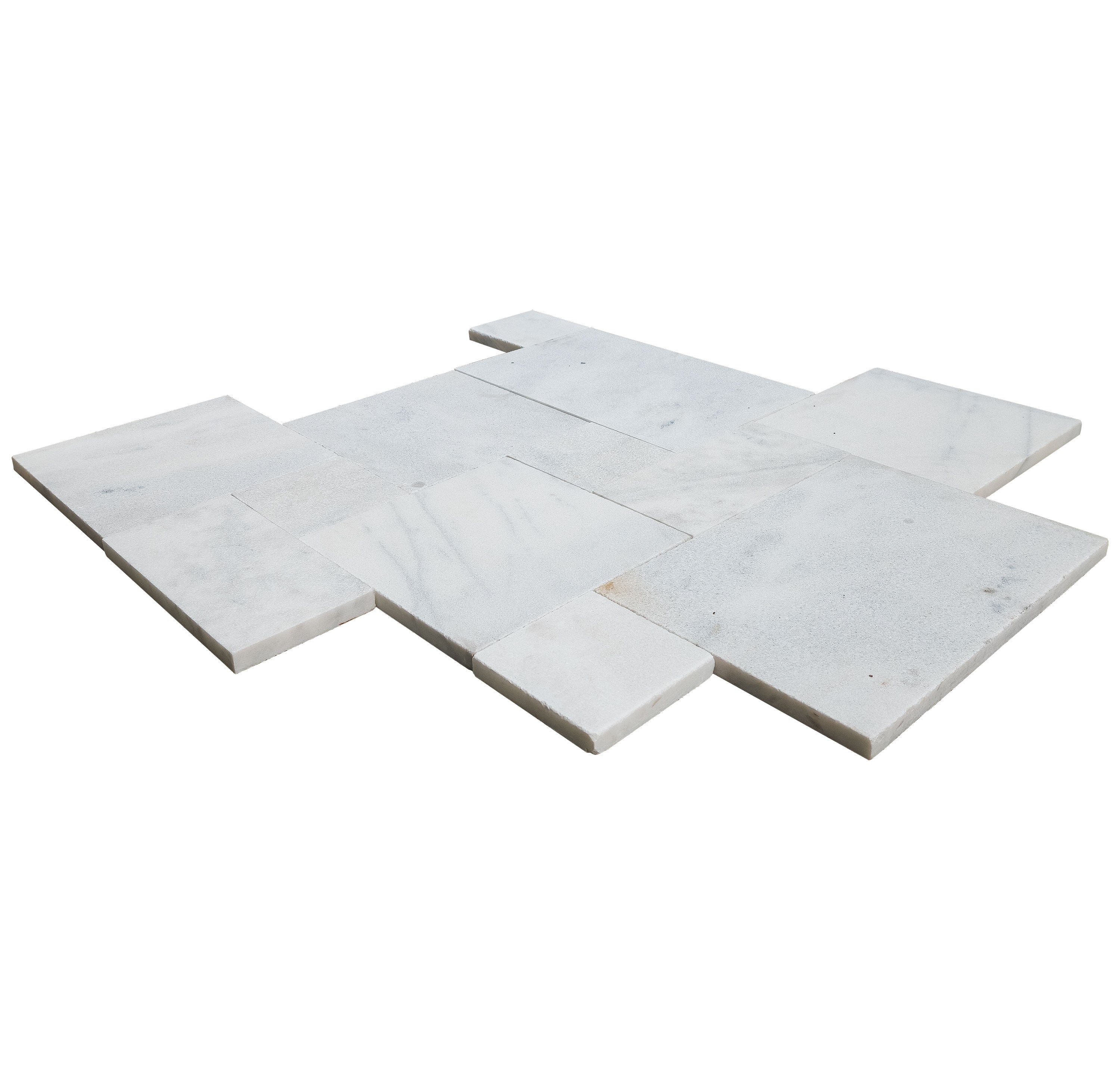 Mugla White Marble Sandblasted Brushed Paver