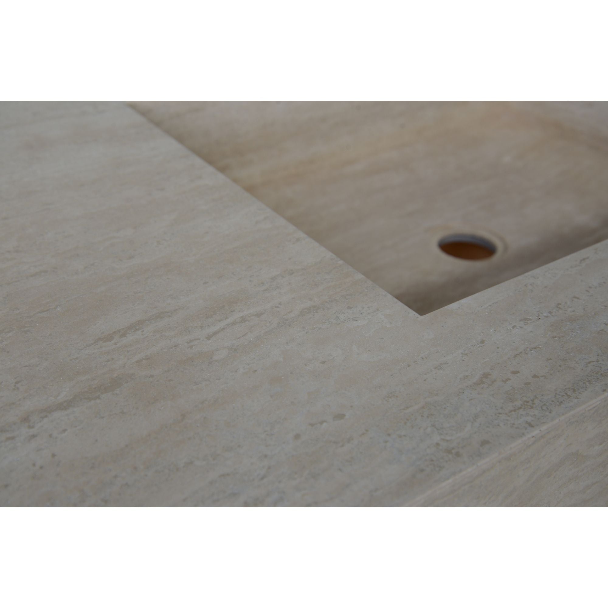 HANDCRAFTED CUSTOM TRAVERTINE DOUBLE SINK (TR-133)