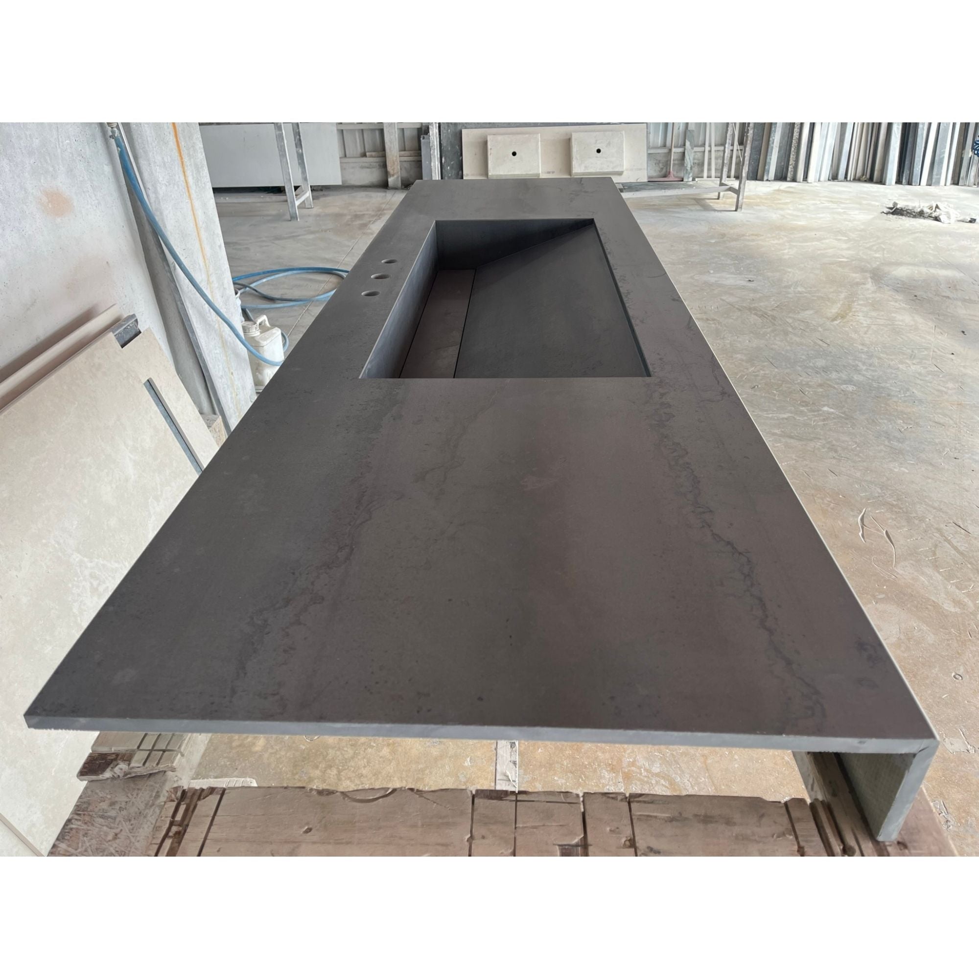 HANDCRAFTED METAL DARK ENGINEERED PORCELAIN SINK (ES-070)