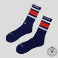 Chrome Hearts Striped Socks in Blue