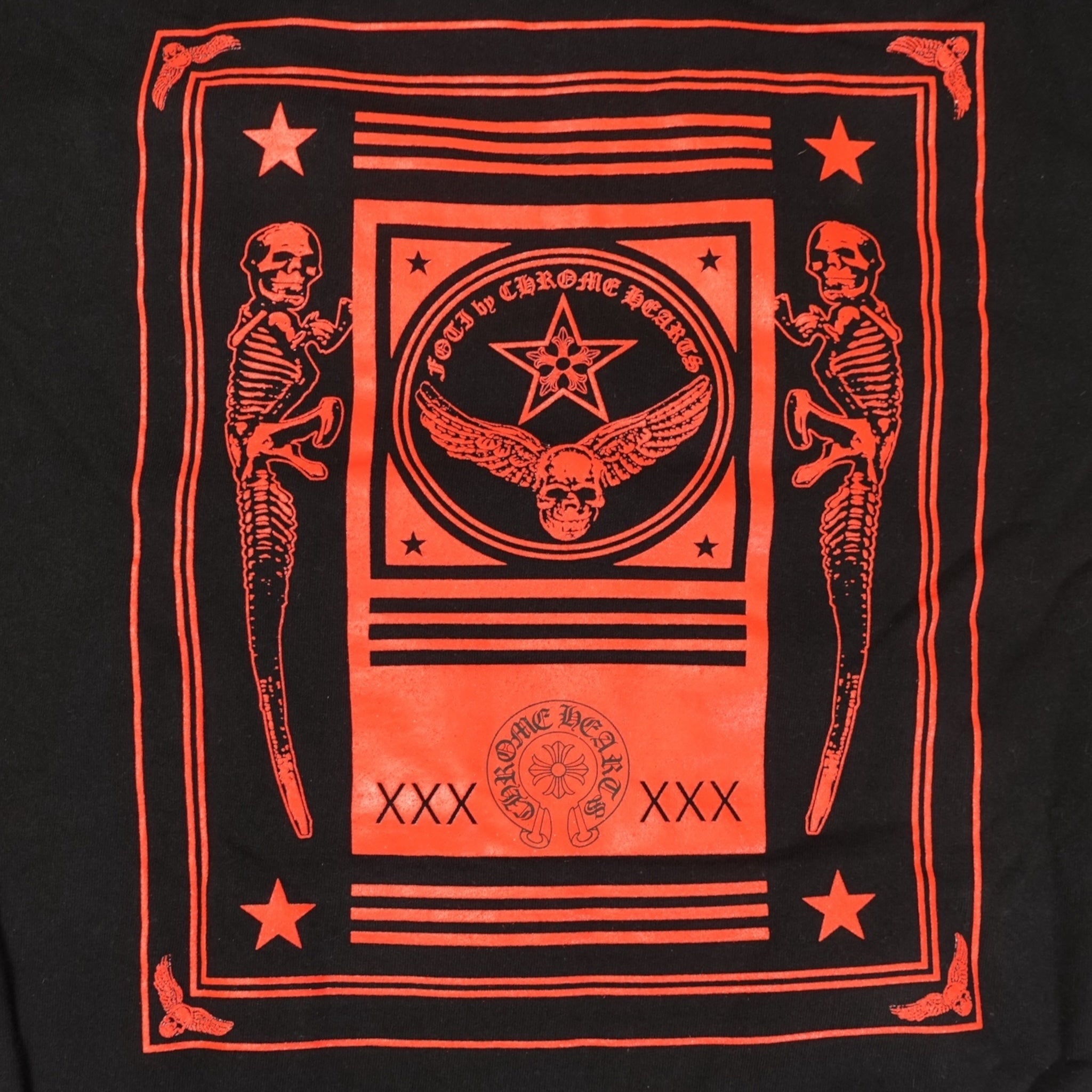 Chrome Hearts Foti Zip Up Hoodie in Black/Red