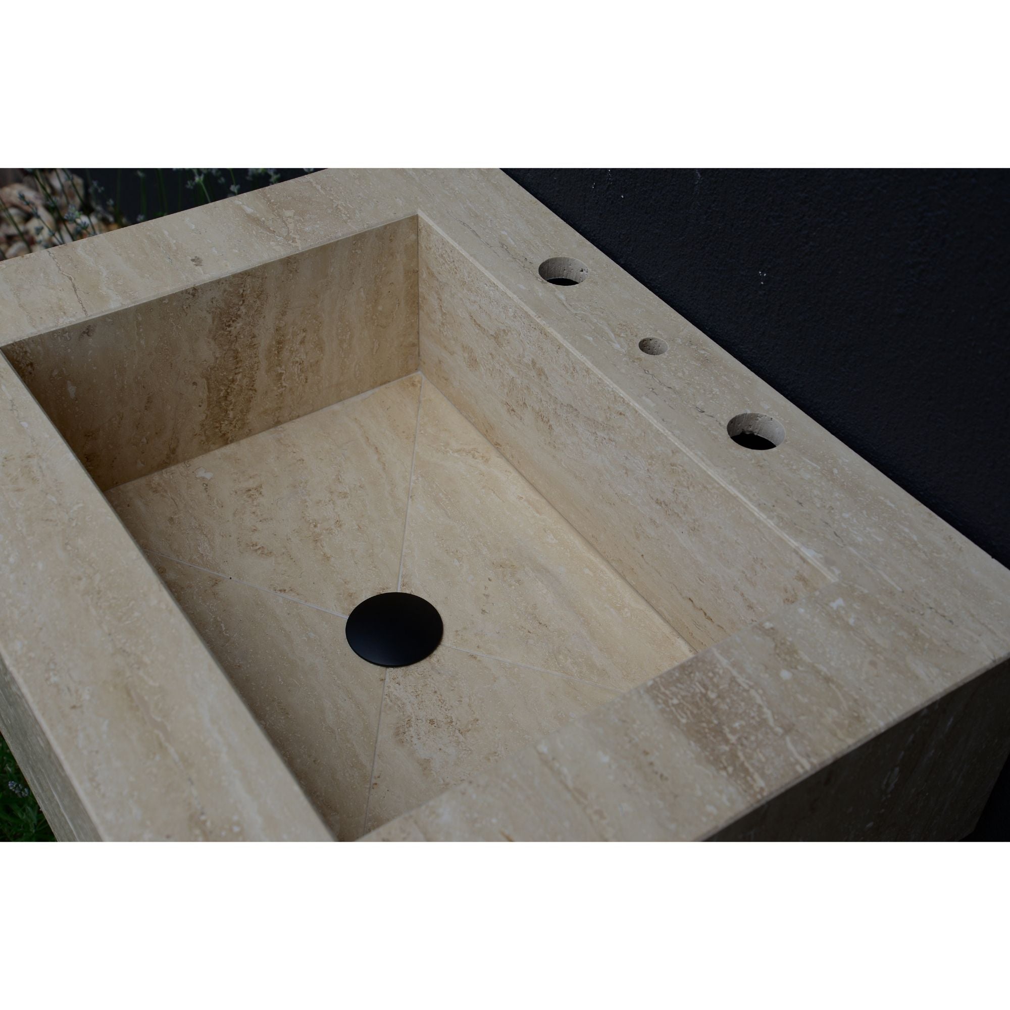 HANDCRAFTED CUSTOM TRAVERTINE SINK (TR-055)