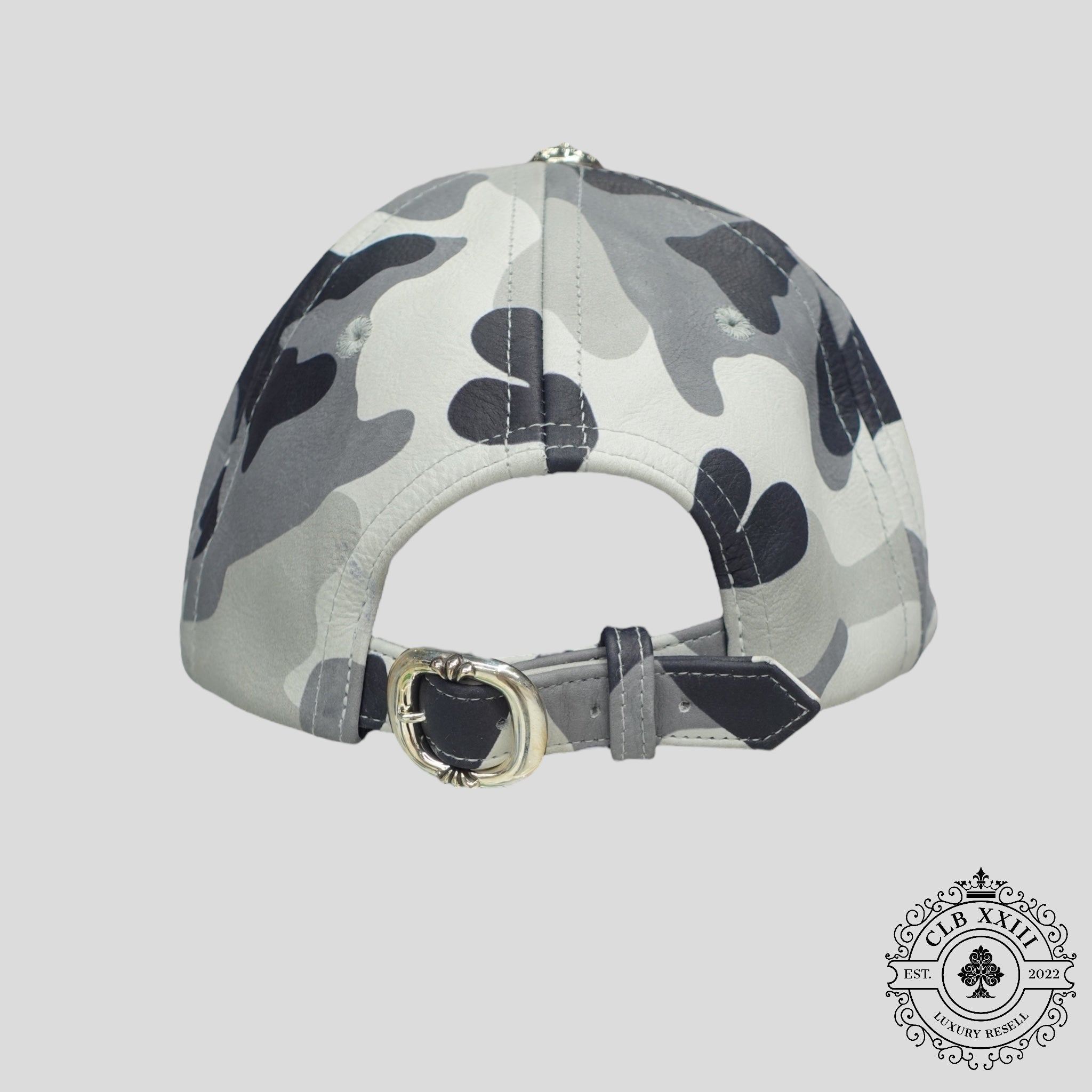 Chrome Hearts Leather Star Patch 6 Panel Hat in Winter Camo