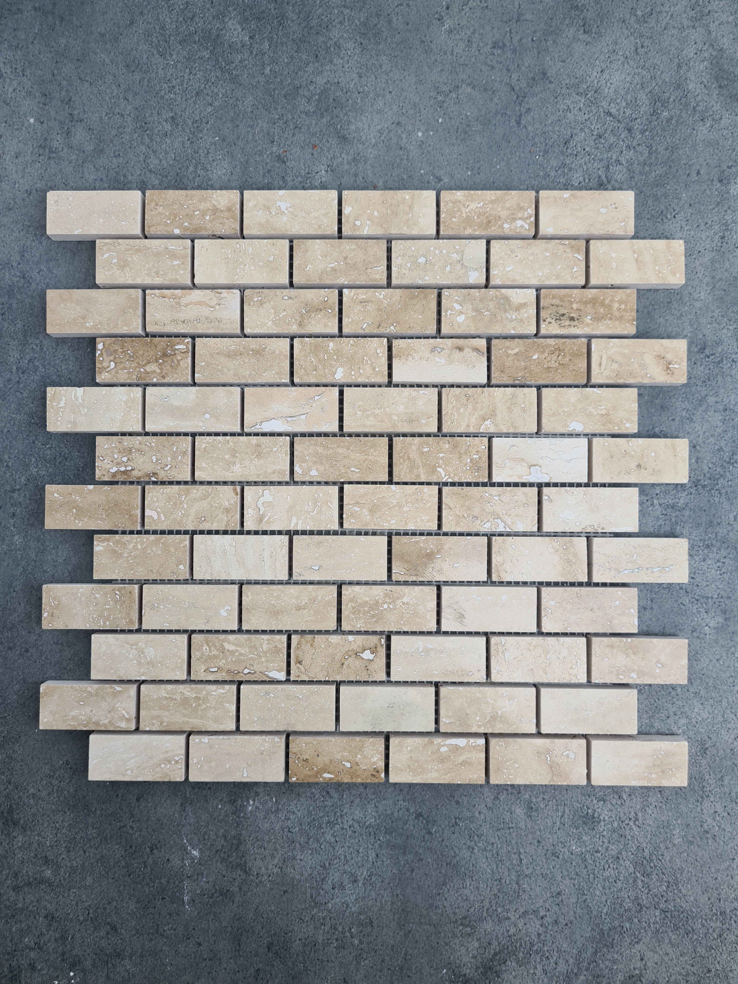Patara 12" x 12" Polished Travertine Mesh-Mounted Mosaic Tile