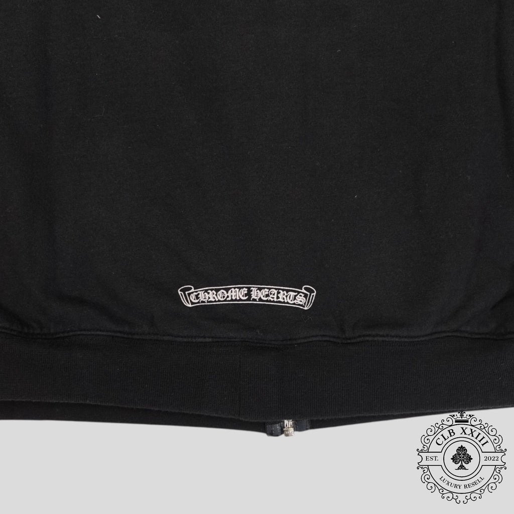 Chrome Hearts T Bar Logo Thermal Zip Up Hoodie in Black