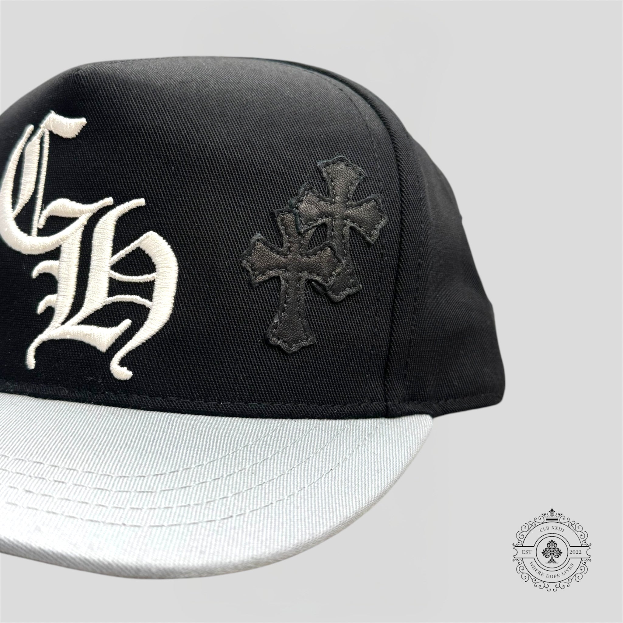 Chrome Hearts Cross Patch Hat in Black Grey