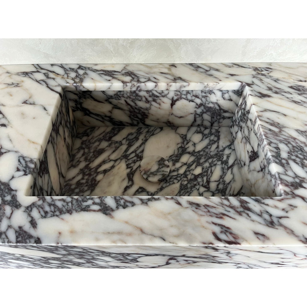 HANDCRAFTED CUSTOM CALACATTA VIOLA MARBLE SINK (NS-082)