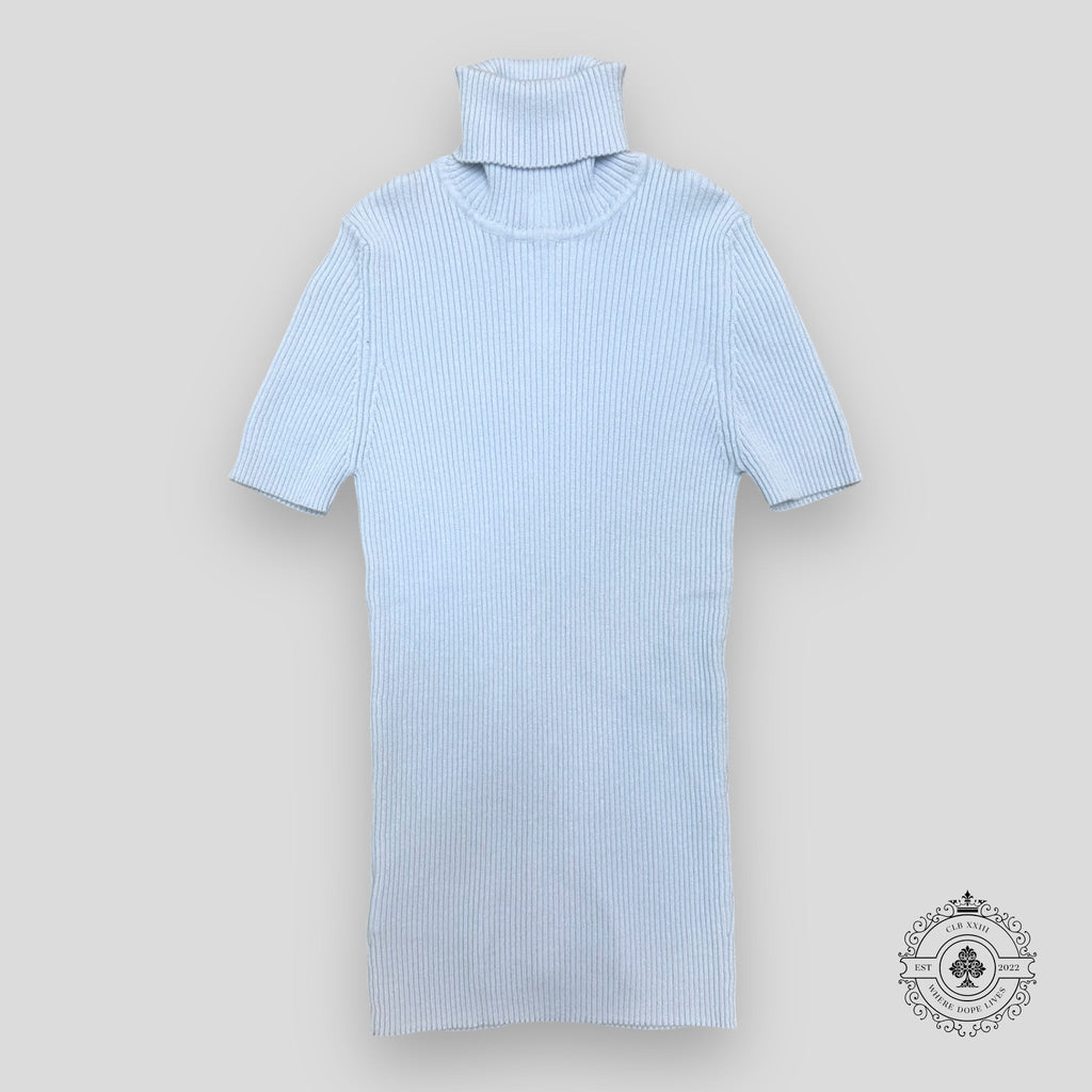 Chrome Hearts Cashmere Short-Sleeve Sweater in Blue