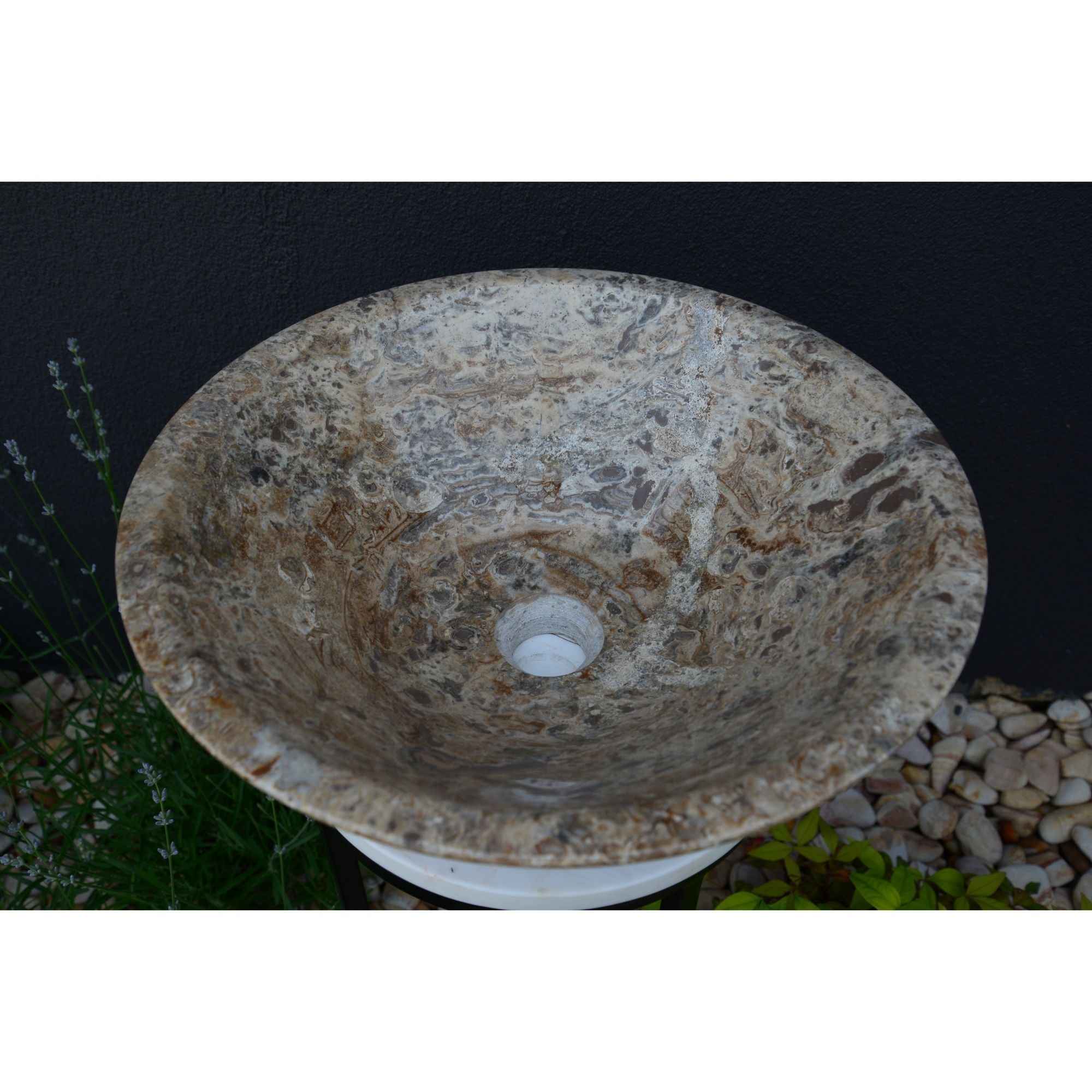 Handmade Valencia Travertine Conical Sink