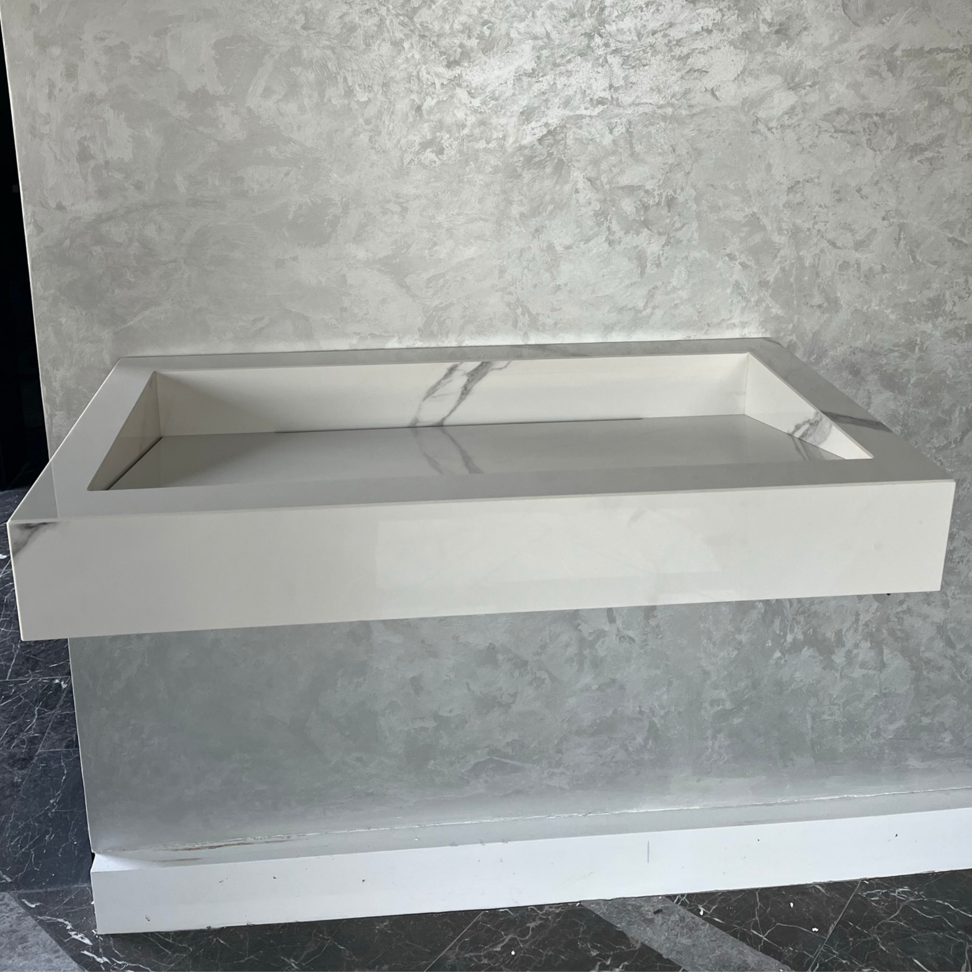 Custom Extra Statuario Polished Porcelain Sink (ES-051)