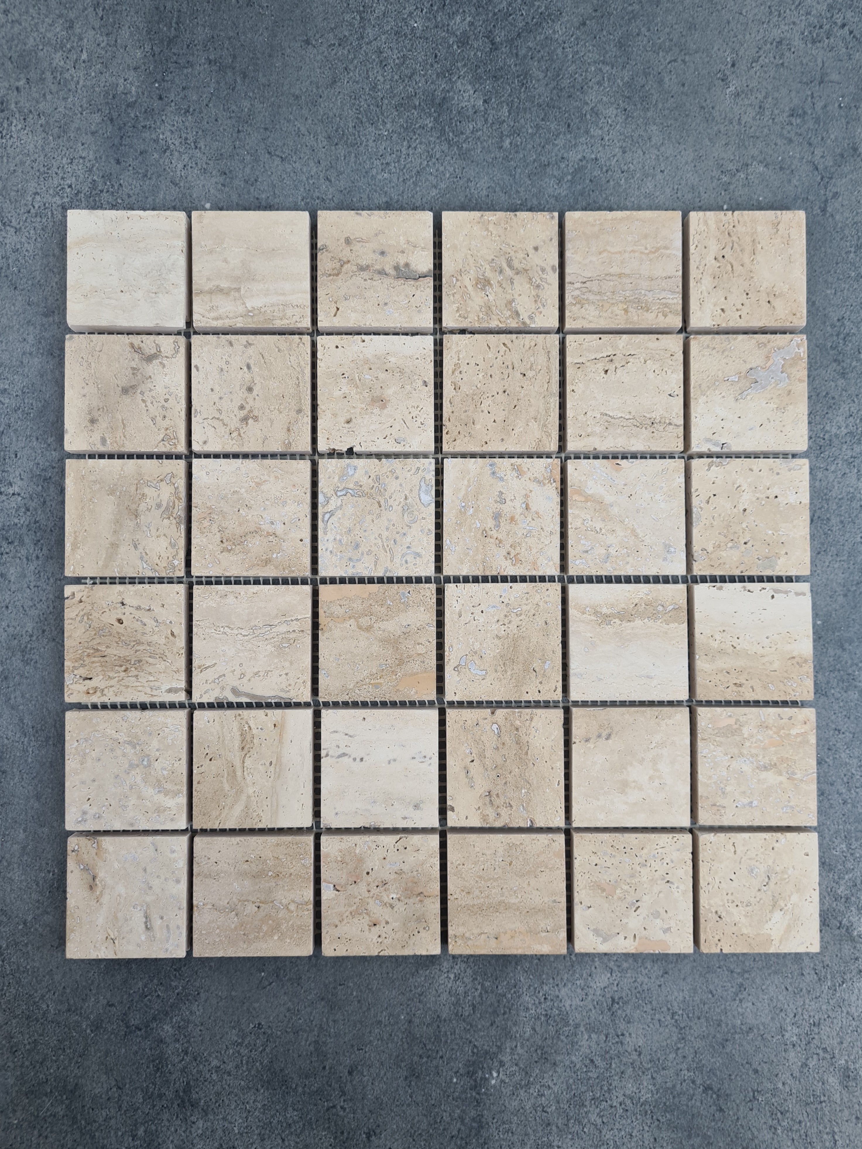 Patara 12" x 12" Honed Travertine Mesh-Mounted Mosaic Tile