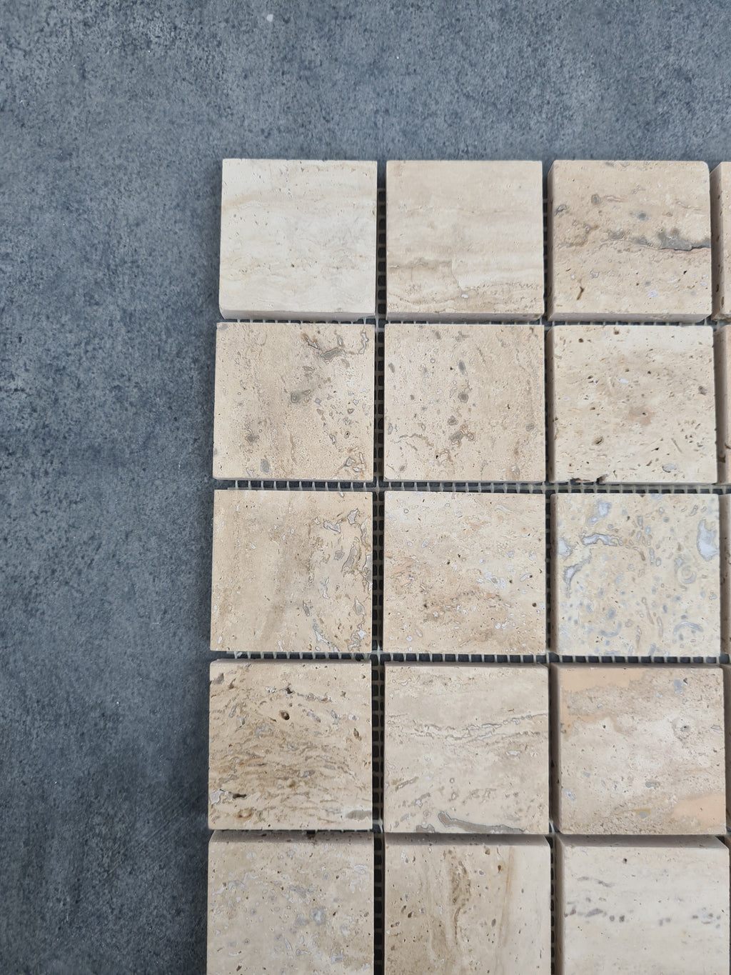 Patara 12" x 12" Polished Travertine Mesh-Mounted Mosaic Tile