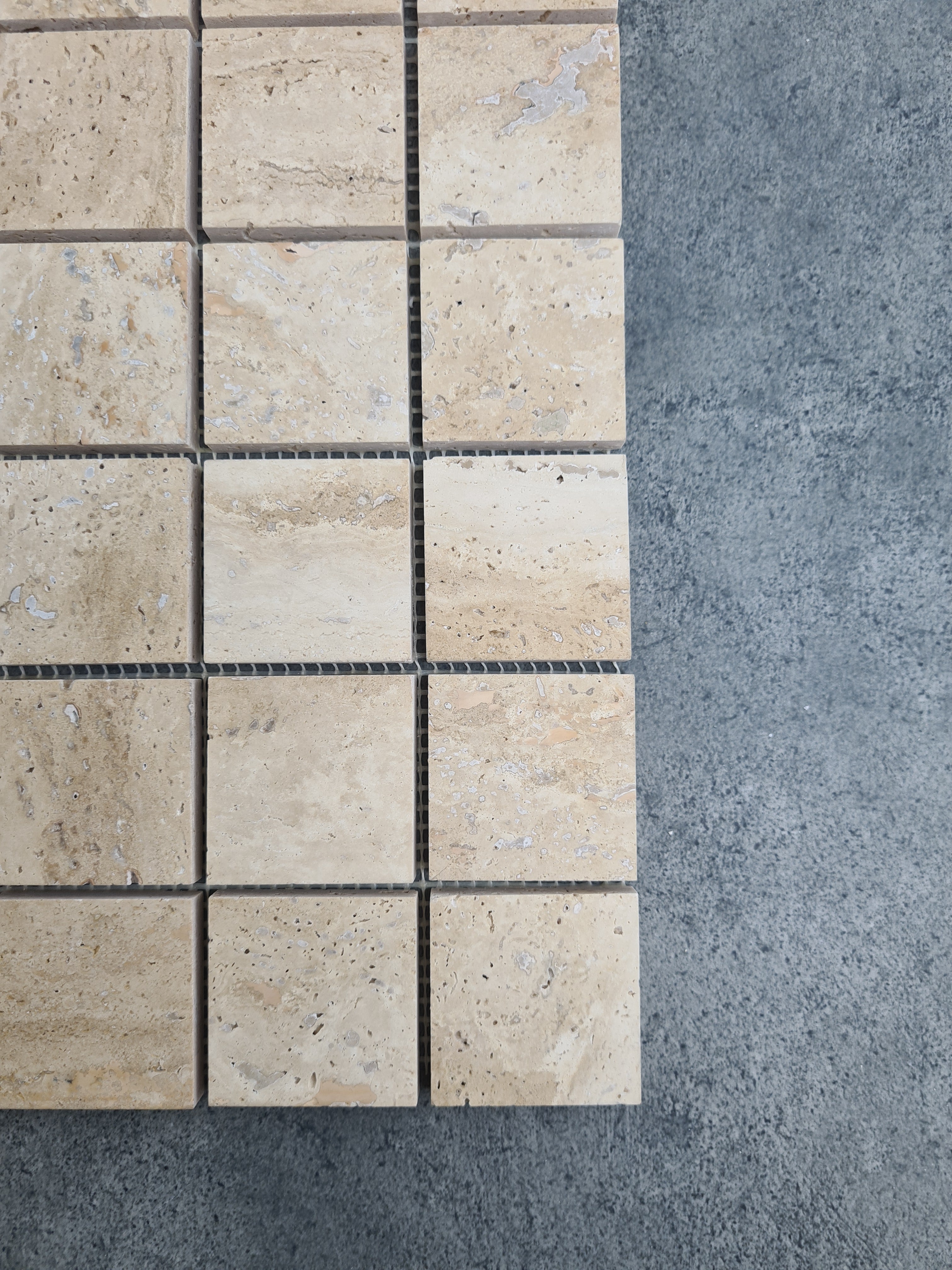 Patara 12" x 12" Polished Travertine Mesh-Mounted Mosaic Tile