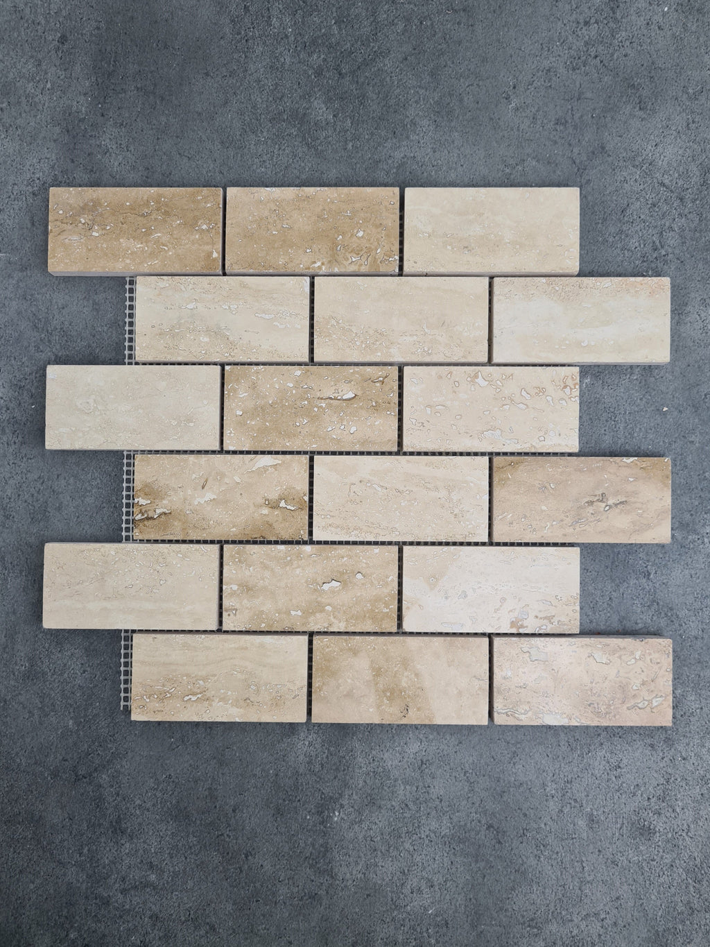 Patara 12" x 12" Polished Travertine Mesh-Mounted Mosaic Tile