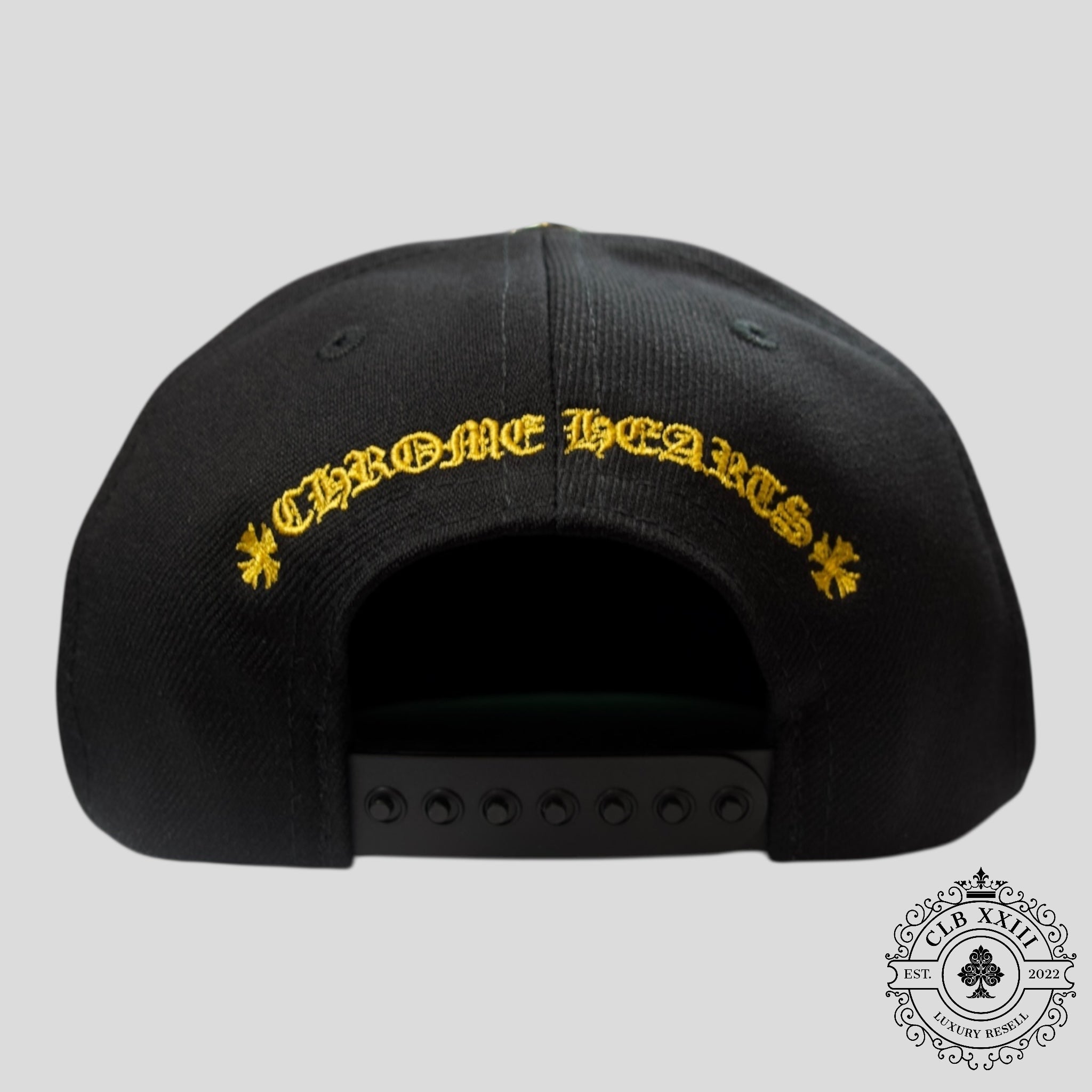 Chrome Hearts CH Embroidered Hat in Black / Gold