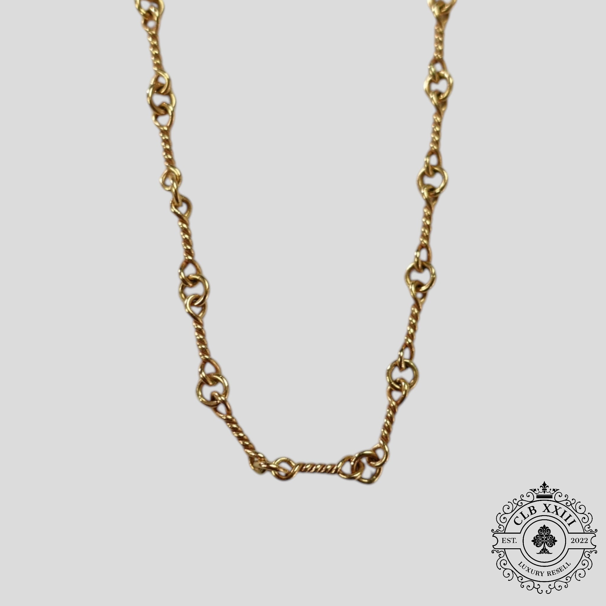 Chrome Hearts 22K Gold Twist 20 Inch Necklace