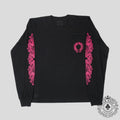 Chrome Hearts Horseshoe Logo Long Sleeve Tee in Black/Pink