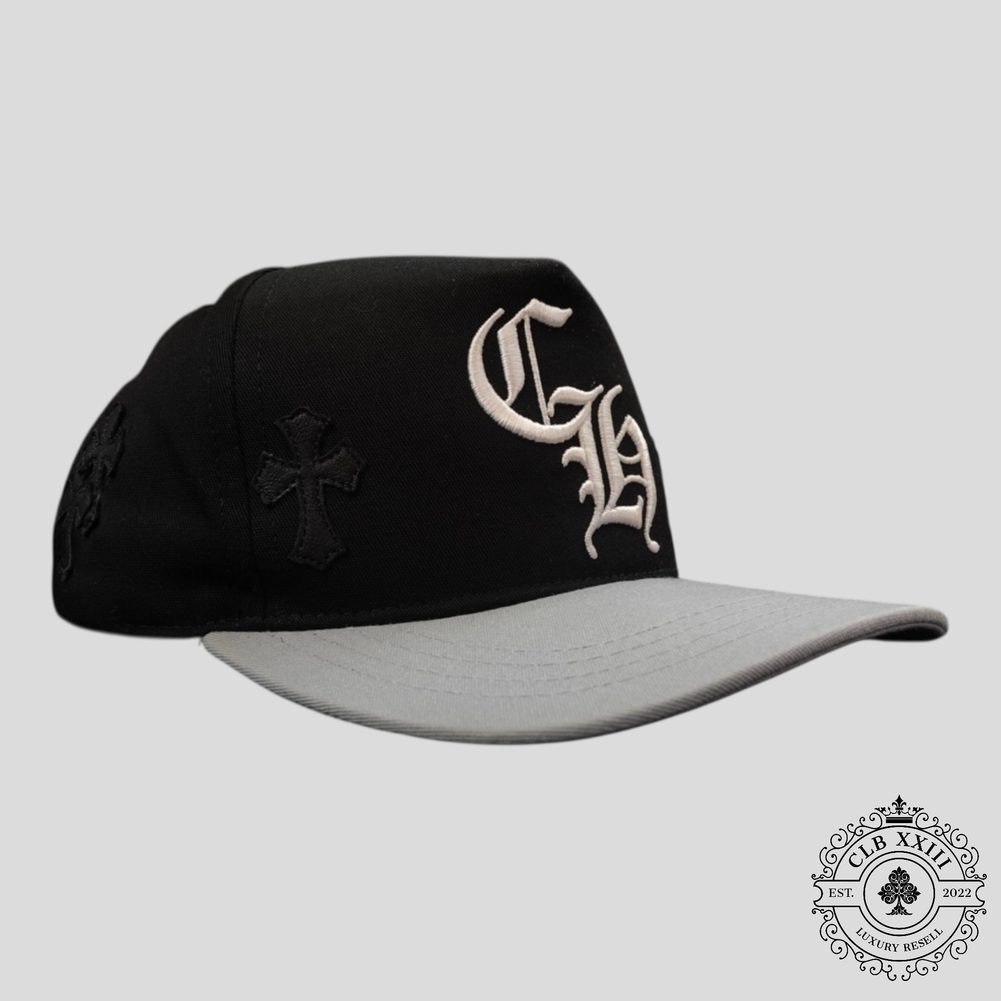 Chrome Hearts Cross Patch Hat in Black/Grey