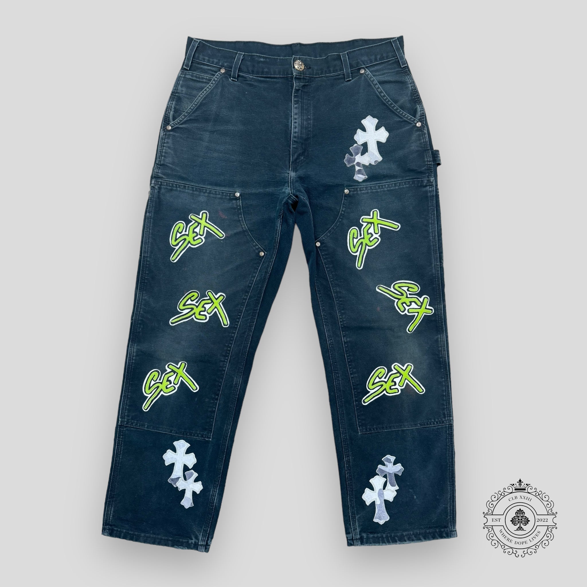 Chrome Hearts Sex Records Patch Double Knee Carpenter Pants