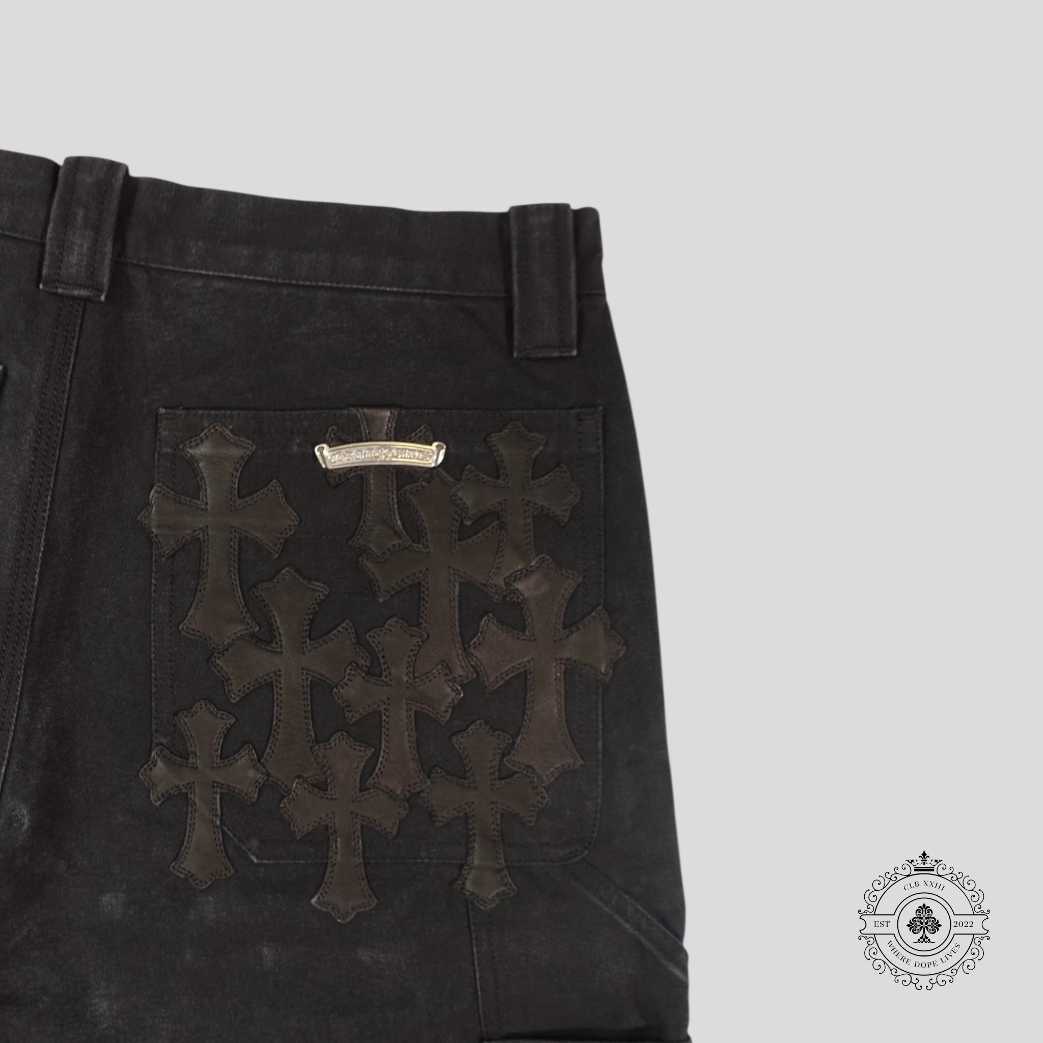 Chrome Hearts Cross Patch Carpenter Shorts in Black