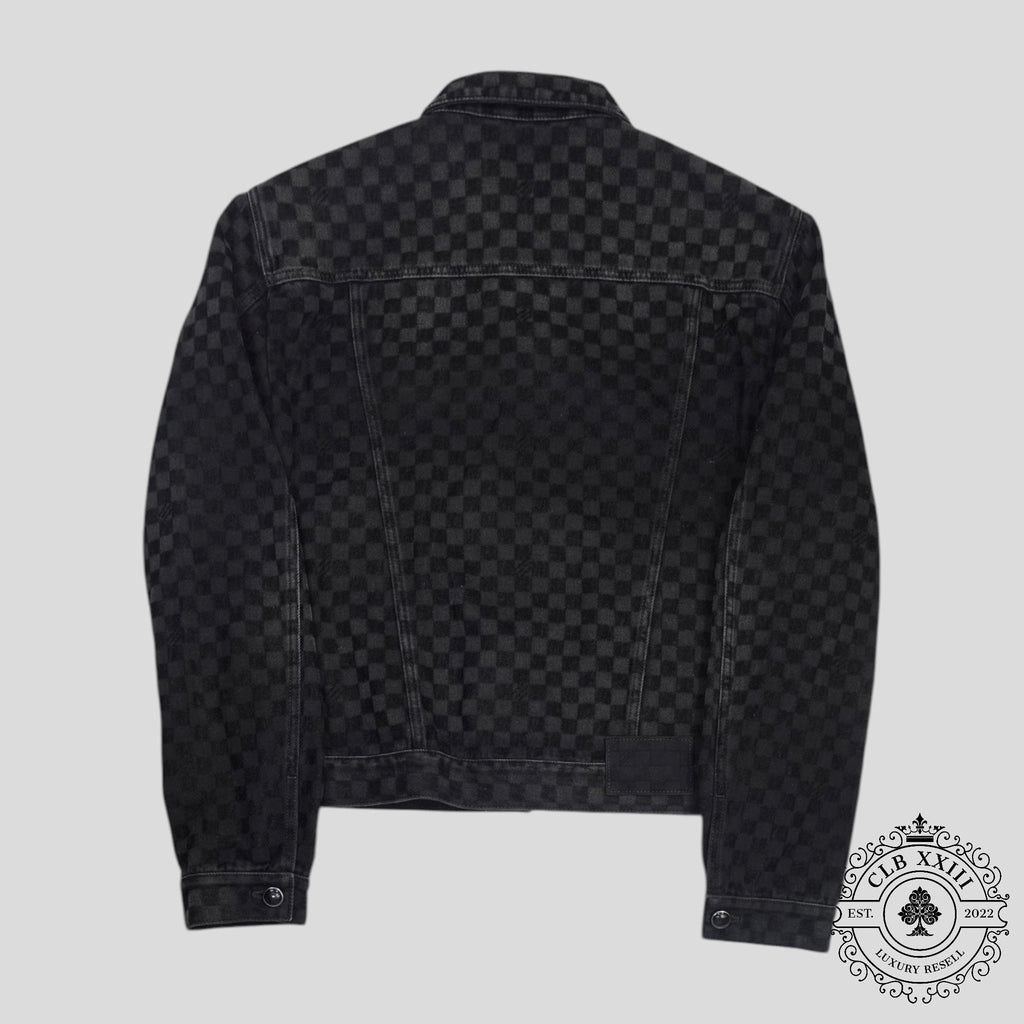 Louis Vuitton Damier Ultrablack Flocked Denim Trucker Jacket in Black
