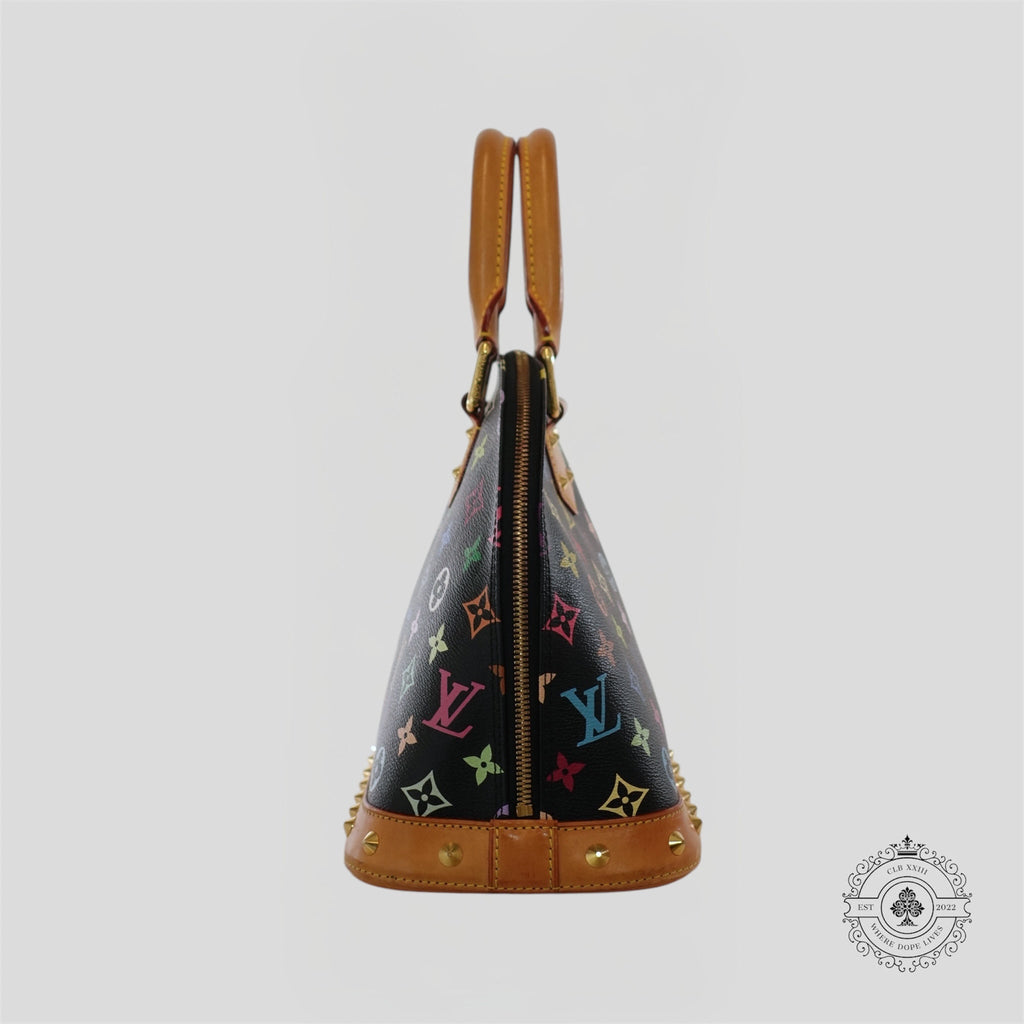 Louis Vuitton x Takashi Murakami Alma PM Monogram Handbag in Black