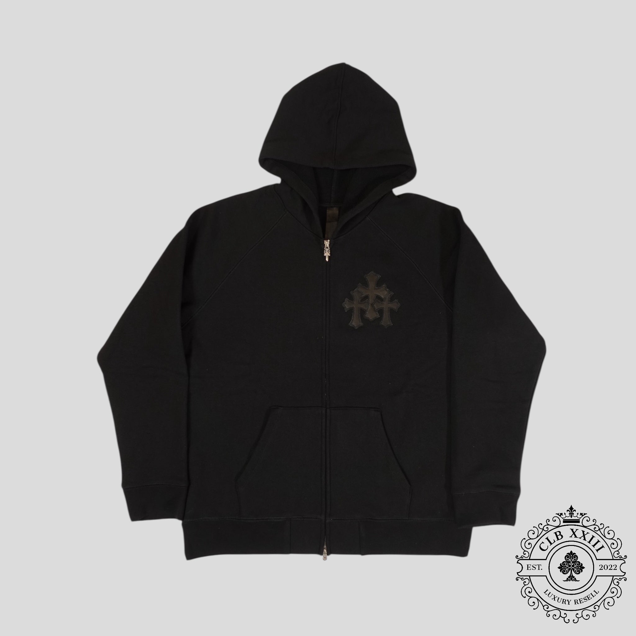 Chrome Hearts Paper Jam Zip Up Hoodie in Black