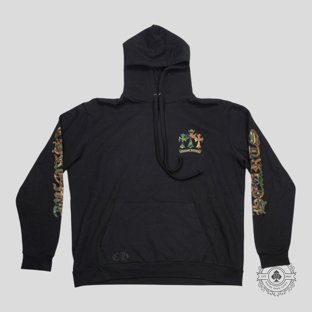 Chrome Hearts Triple Cross Hoodie in Black/Camo