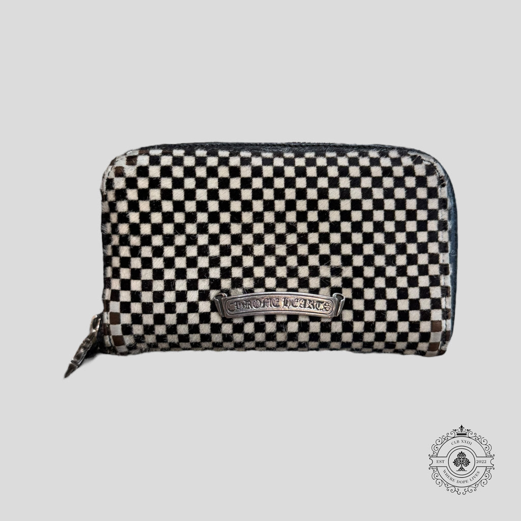 Chrome Hearts Checkered Zip Up Wallet