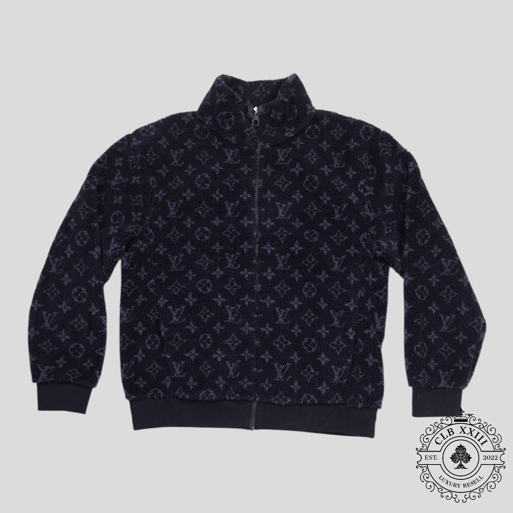 Louis Vuitton Monogram Fleece Jacket in Navy Blue