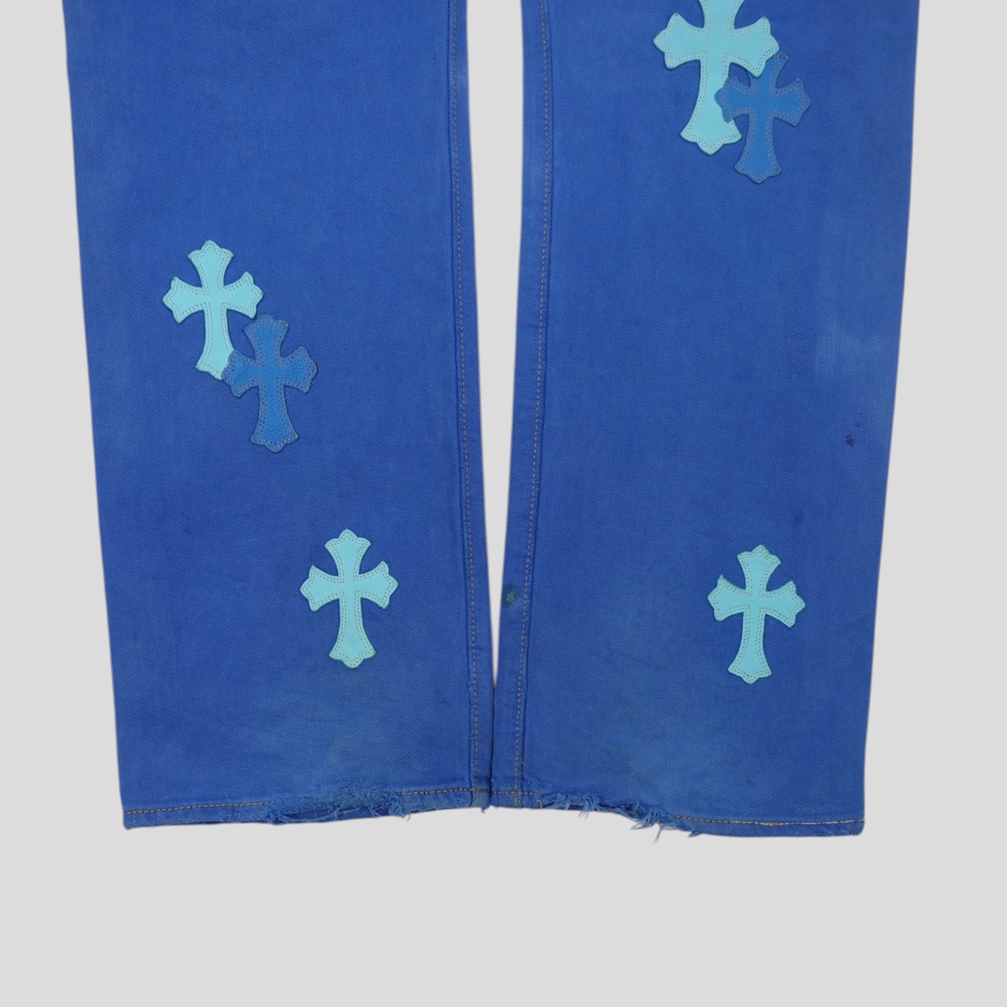 Chrome Hearts Levis Cross Patch Jeans in Blue