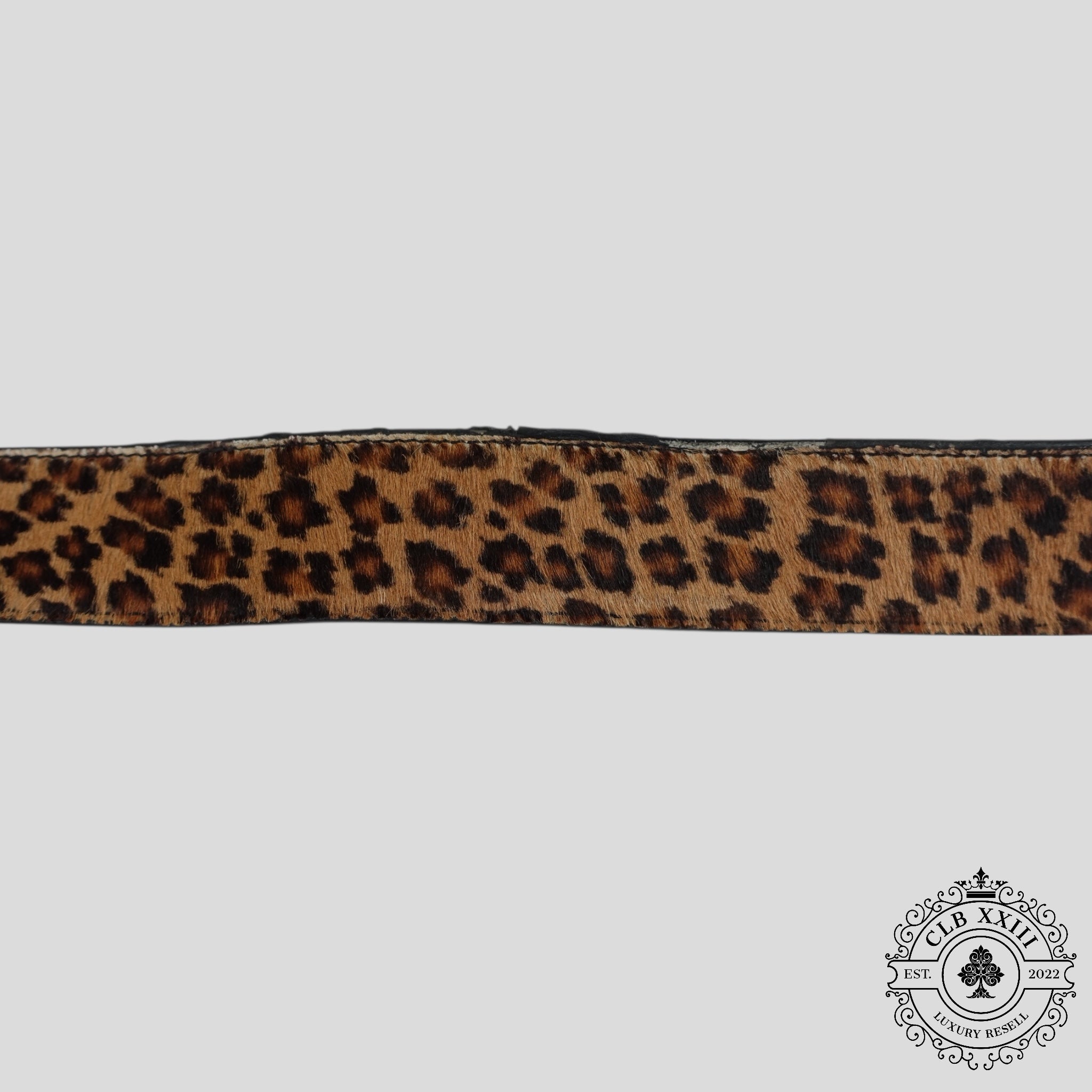 Chrome Hearts Leopard Print Pony Hair Belt Strap
