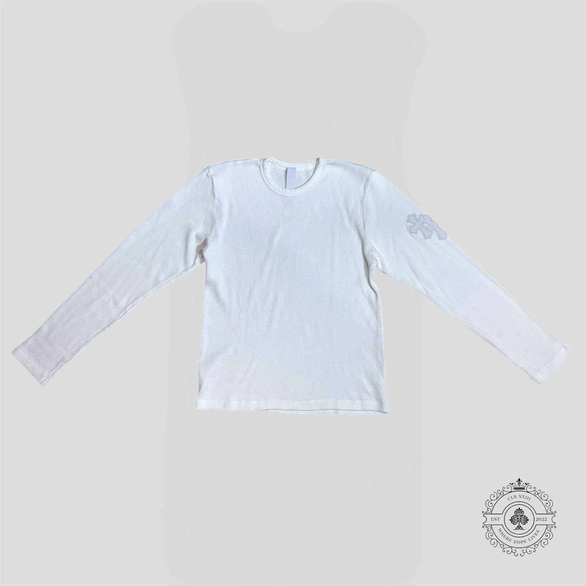 Chrome Hearts Leather Cross Patch Thermal Shirt in White