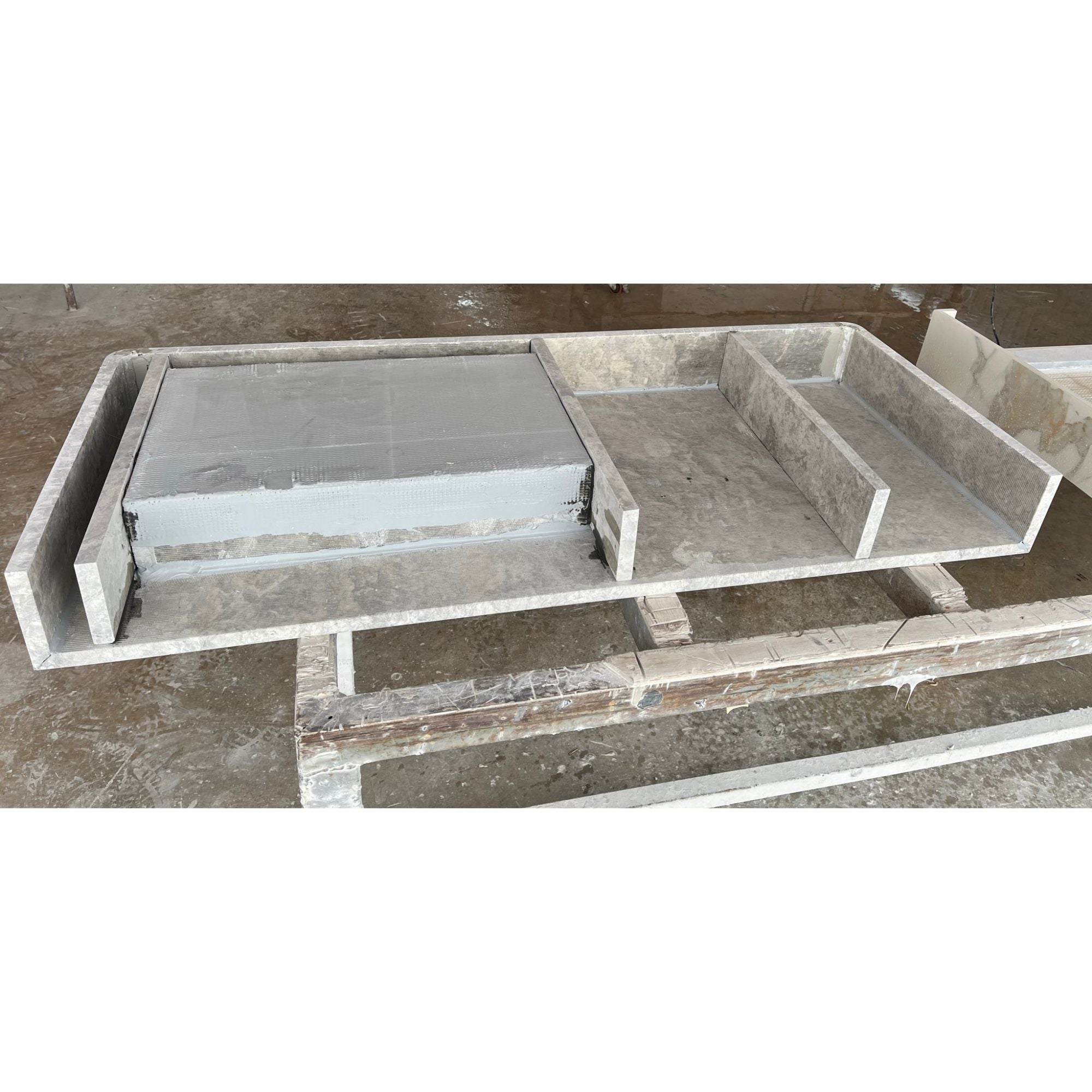 HANDCRAFTED CUSTOM TUNDRA GREY MARBLE SINK (NS-073)
