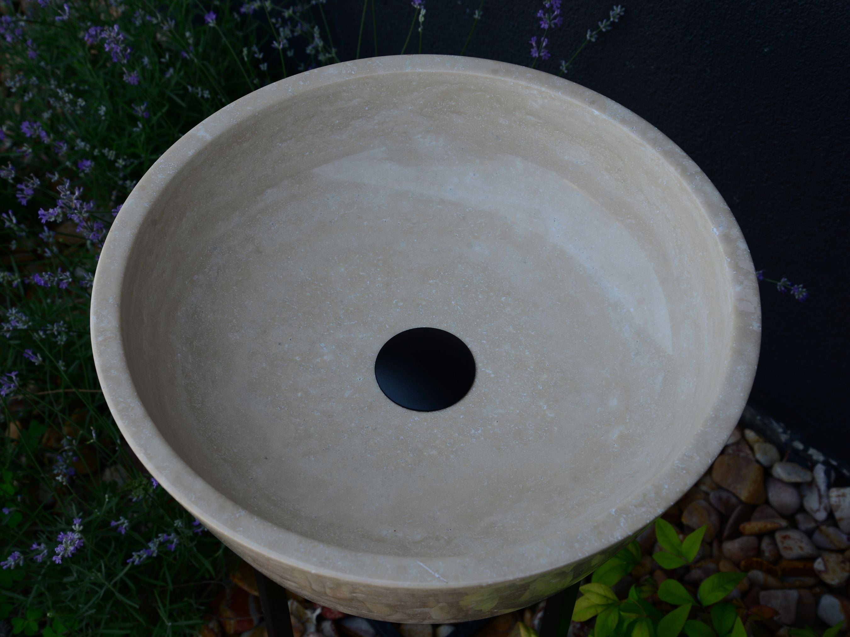 HANDCRAFTED LIGHT TRAVERTINE SINK