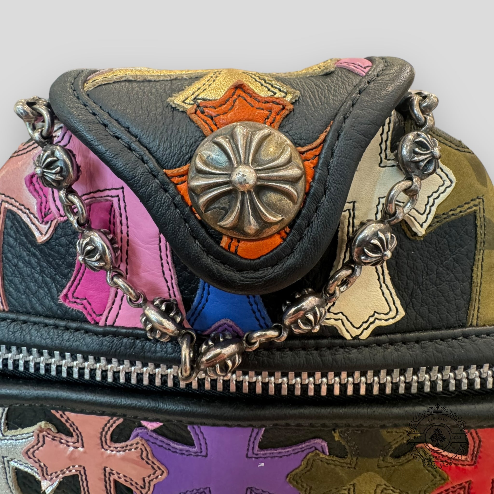 Chrome Hearts Multicolor Cross Patch Duffle Bag