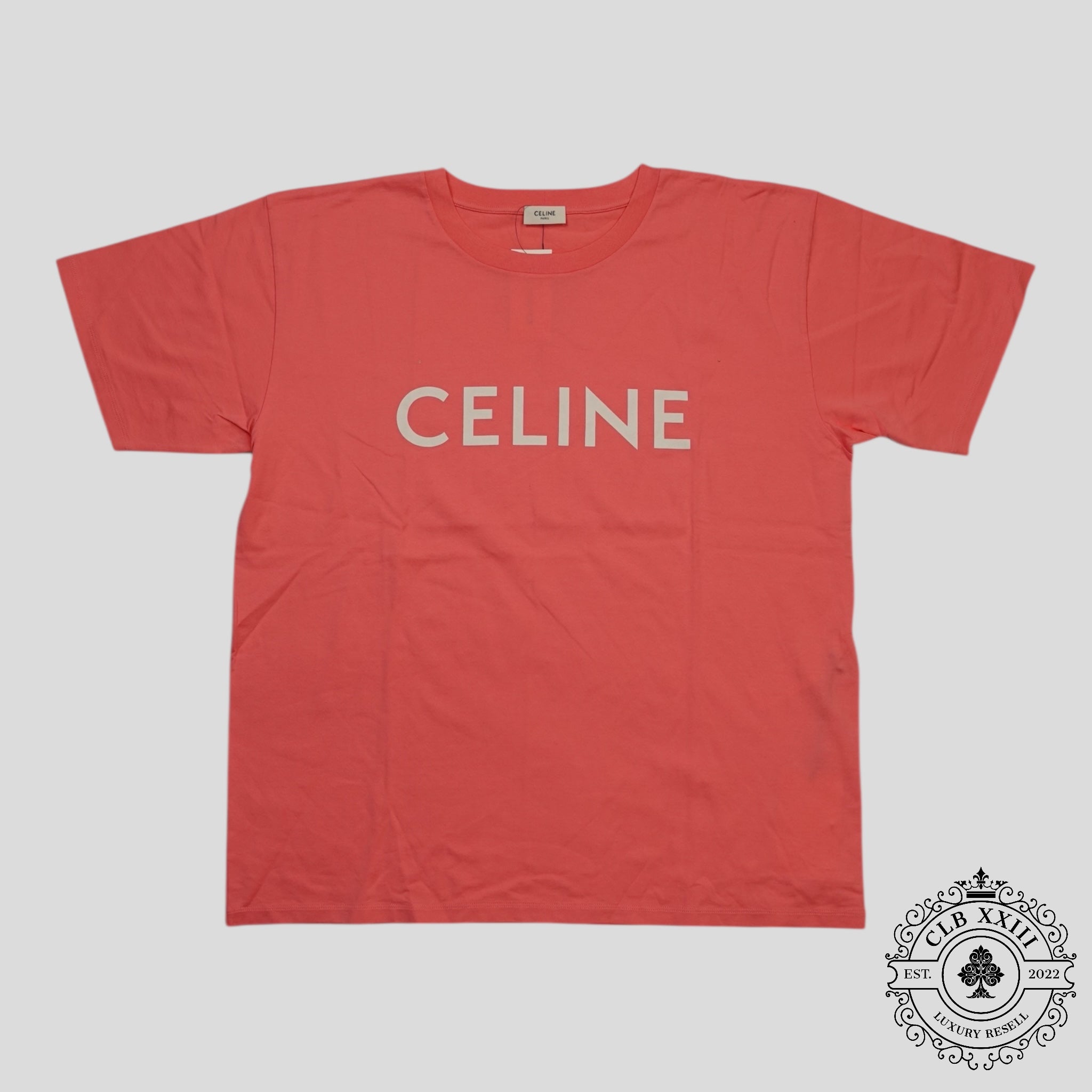 Celine Homme Logo Tee in Pink