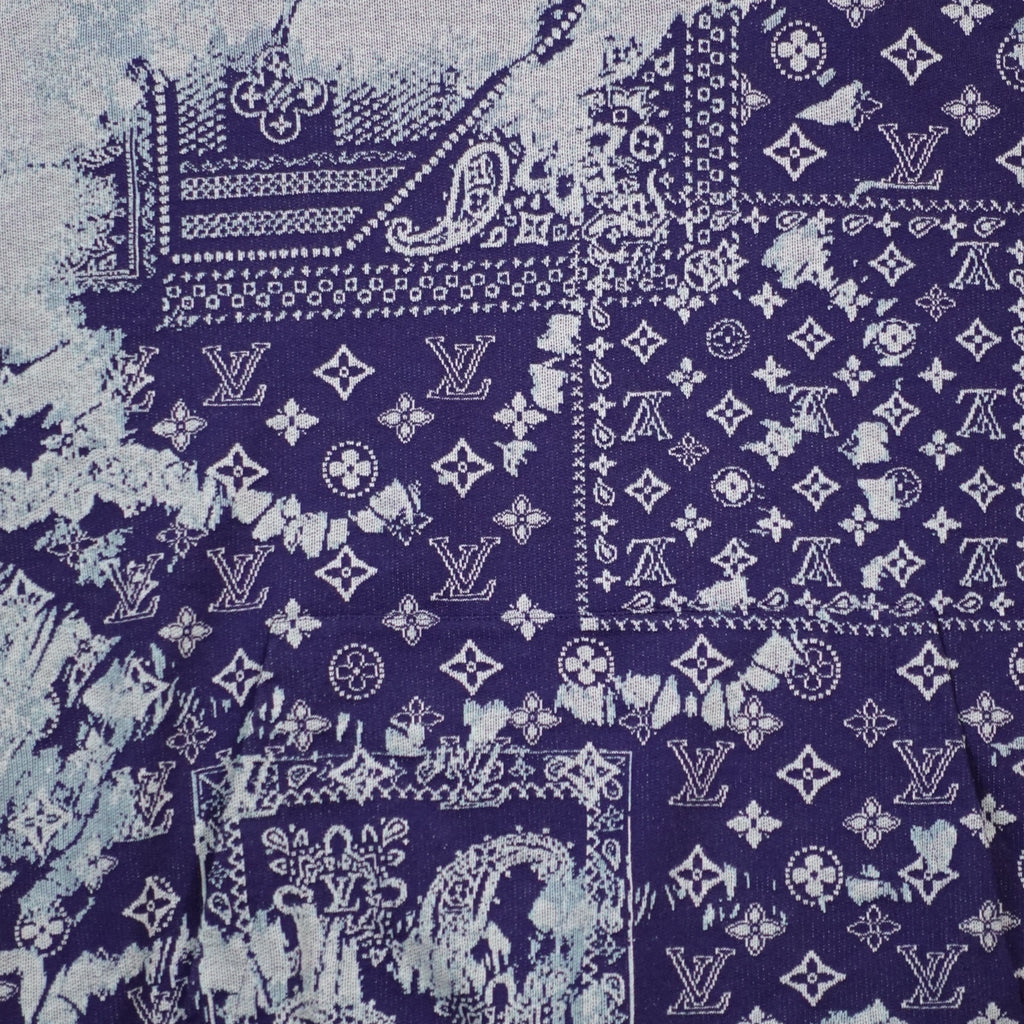 Louis Vuitton Monogram Bandana Short Sleeve Hoodie in Blue