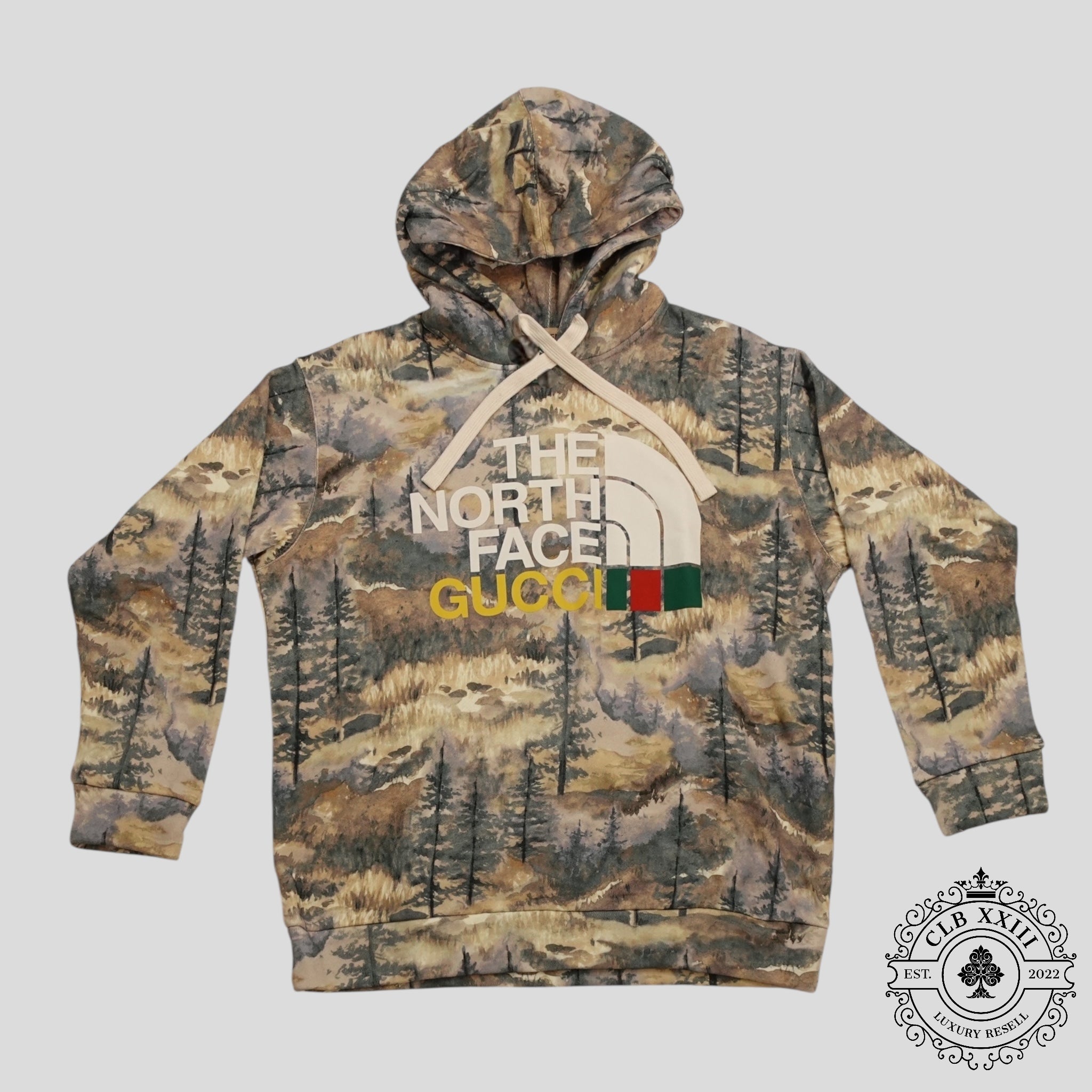 Gucci X The North Face Forest Print Pullover Hoodie in Multicolor