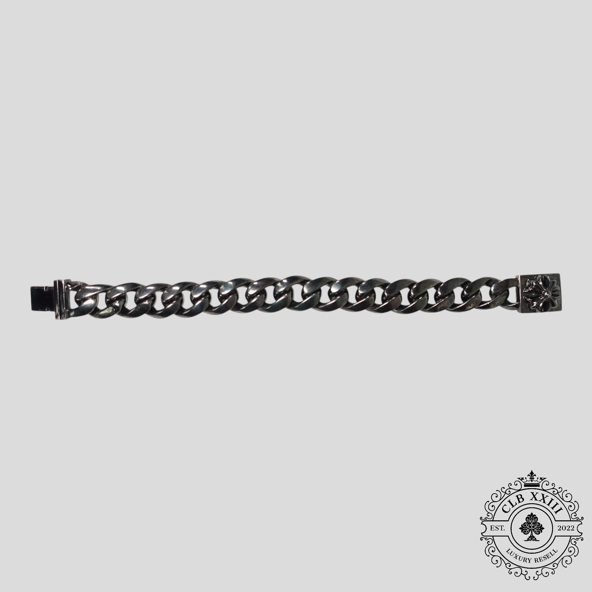 Chrome Hearts Cuban Bracelet in Oxidized Silver