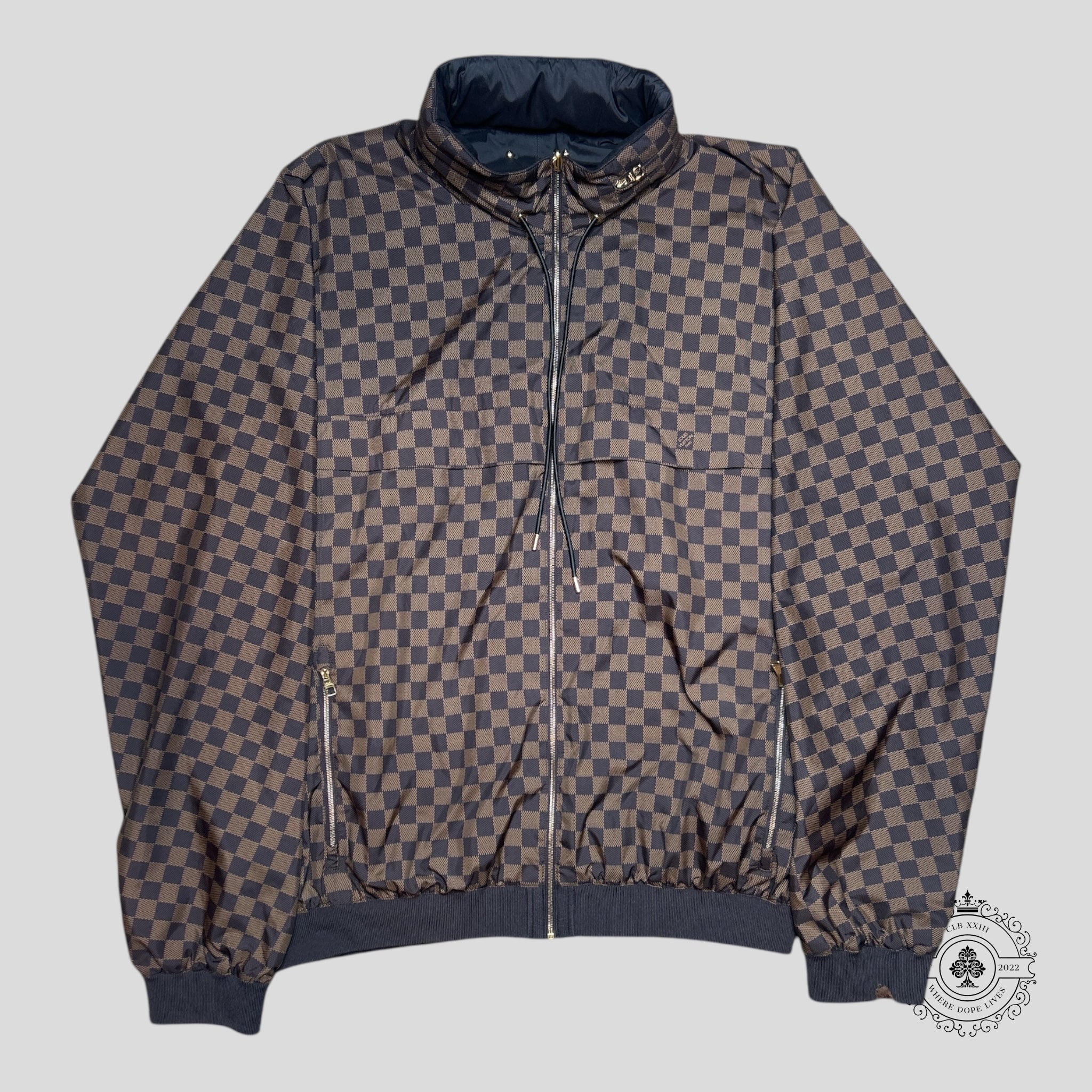 Louis Vuitton Reversible Checkered Damier Windbreaker in Brown